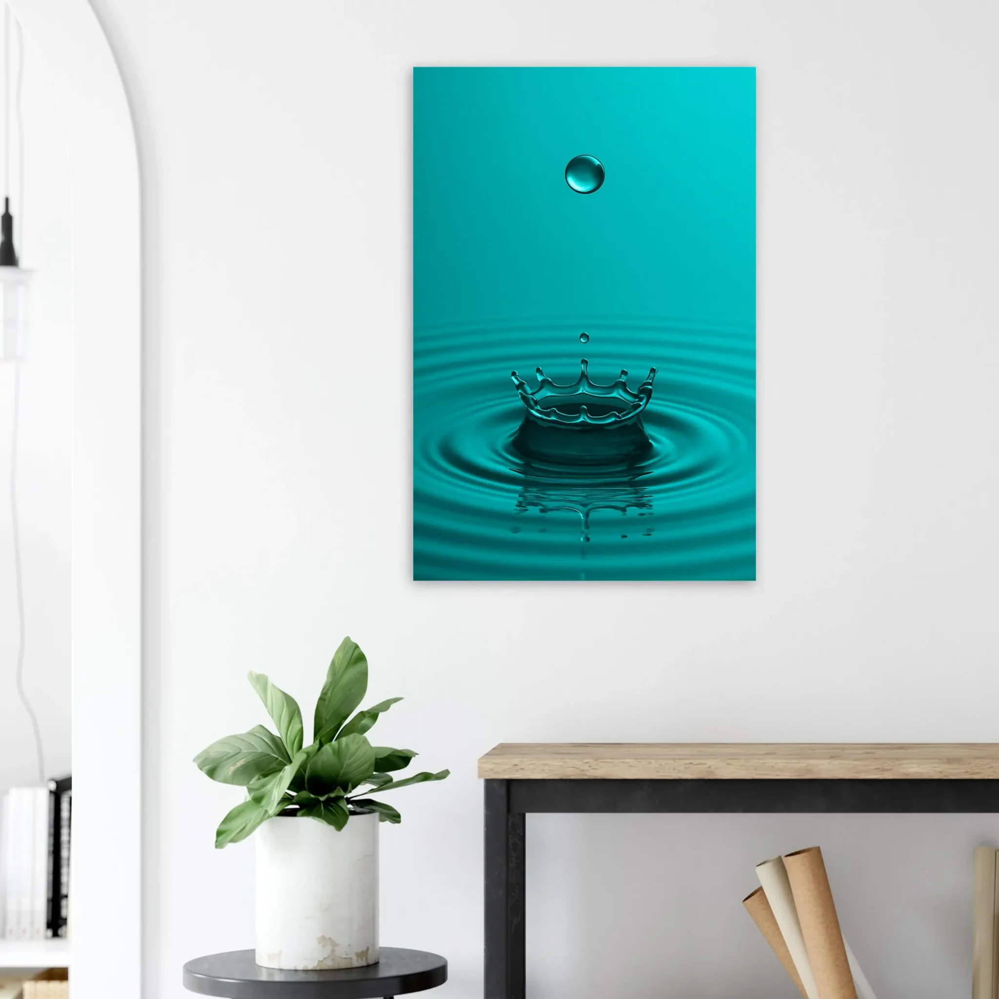 US Giclée Print Poster DROP OF DARK TURQUOISE. Fine Art Wall Art with Archival Quality. Printed, packaged, and shipped in the US. Exclusive ColorVanta design.