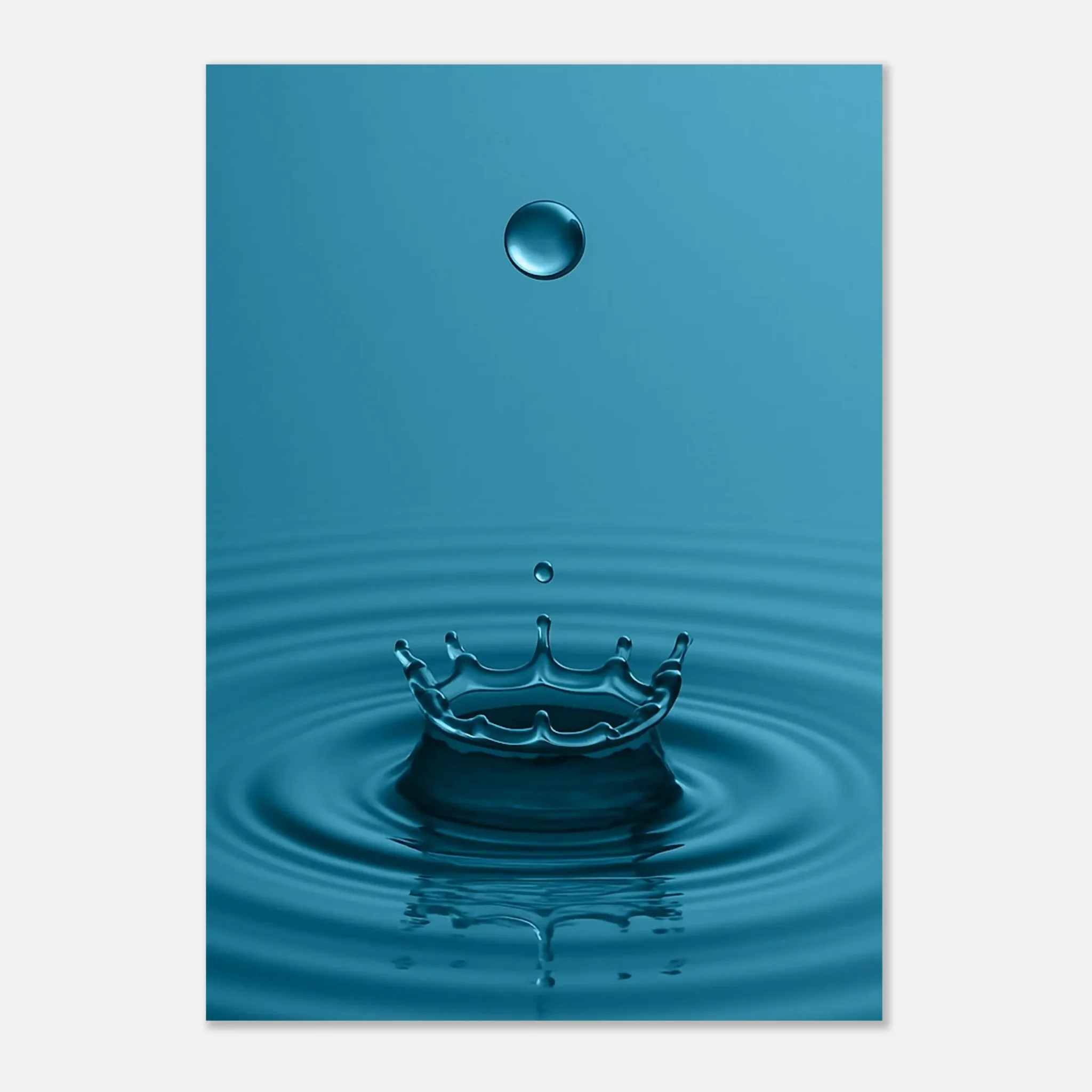 US Giclée Print Poster DROP OF DEEP TEAL BLUE. Fine Art Wall Art with Archival Quality. Printed, packaged, and shipped in the US. Exclusive ColorVanta design.
