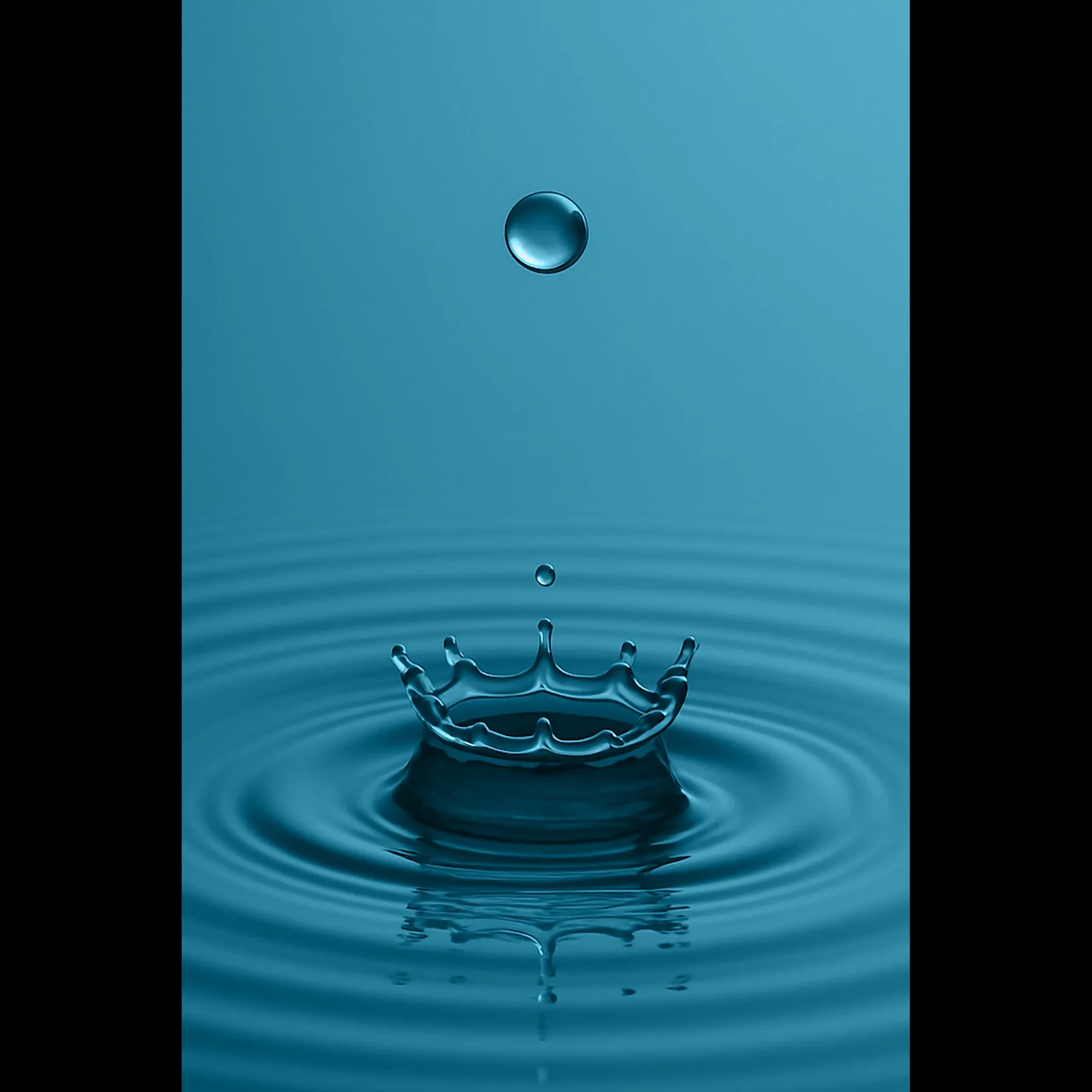 US Giclée Print Poster DROP OF DEEP TEAL BLUE. Fine Art Wall Art with Archival Quality. Printed, packaged, and shipped in the US. Exclusive ColorVanta design.