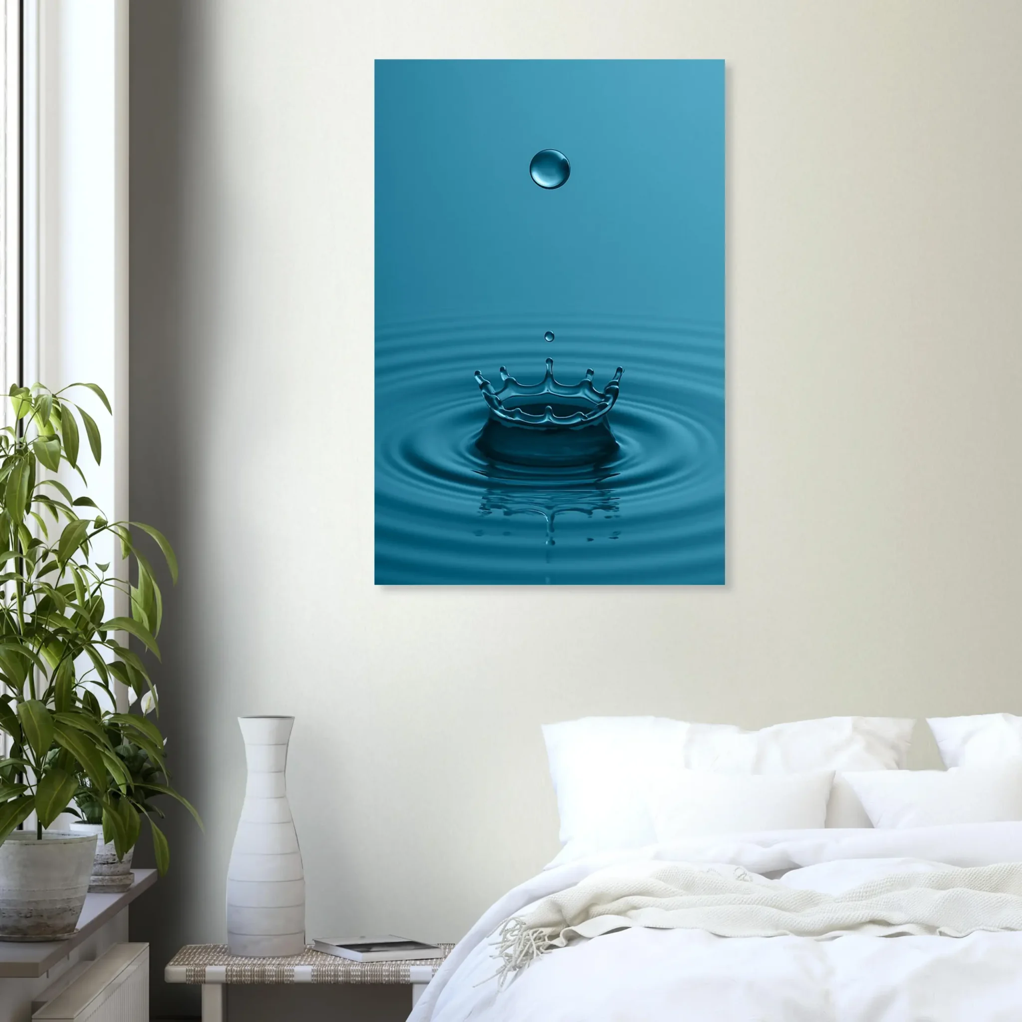 US Giclée Print Poster DROP OF DEEP TEAL BLUE. Fine Art Wall Art with Archival Quality. Printed, packaged, and shipped in the US. Exclusive ColorVanta design.