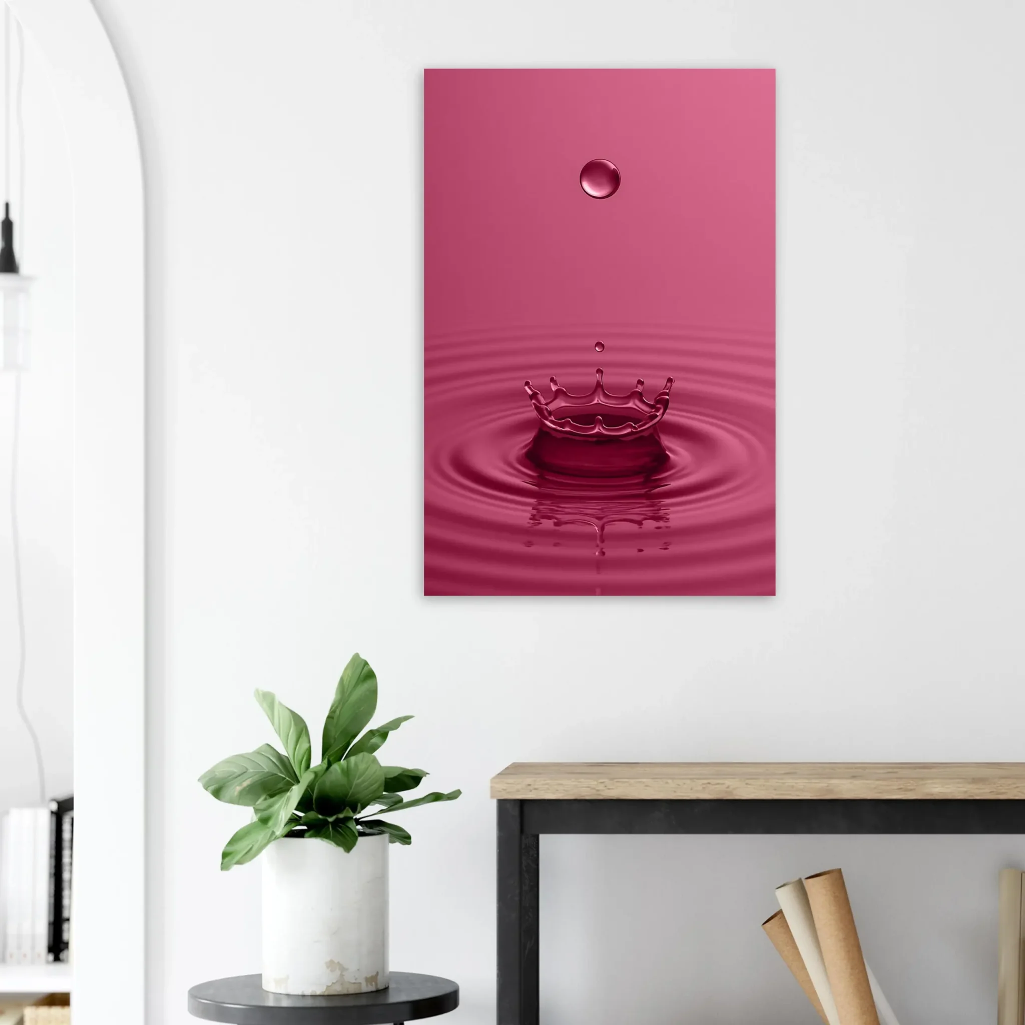 US Giclée Print Poster DROP OF PALE VIOLET RED. Fine Art Wall Art with Archival Quality. Printed, packaged, and shipped in the US. Exclusive ColorVanta design.