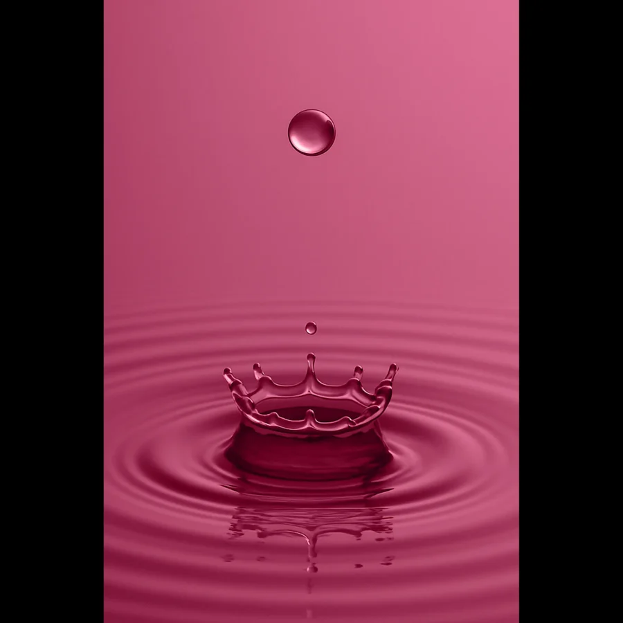 US Giclée Print Poster DROP OF PALE VIOLET RED. Fine Art Wall Art with Archival Quality. Printed, packaged, and shipped in the US. Exclusive ColorVanta design.