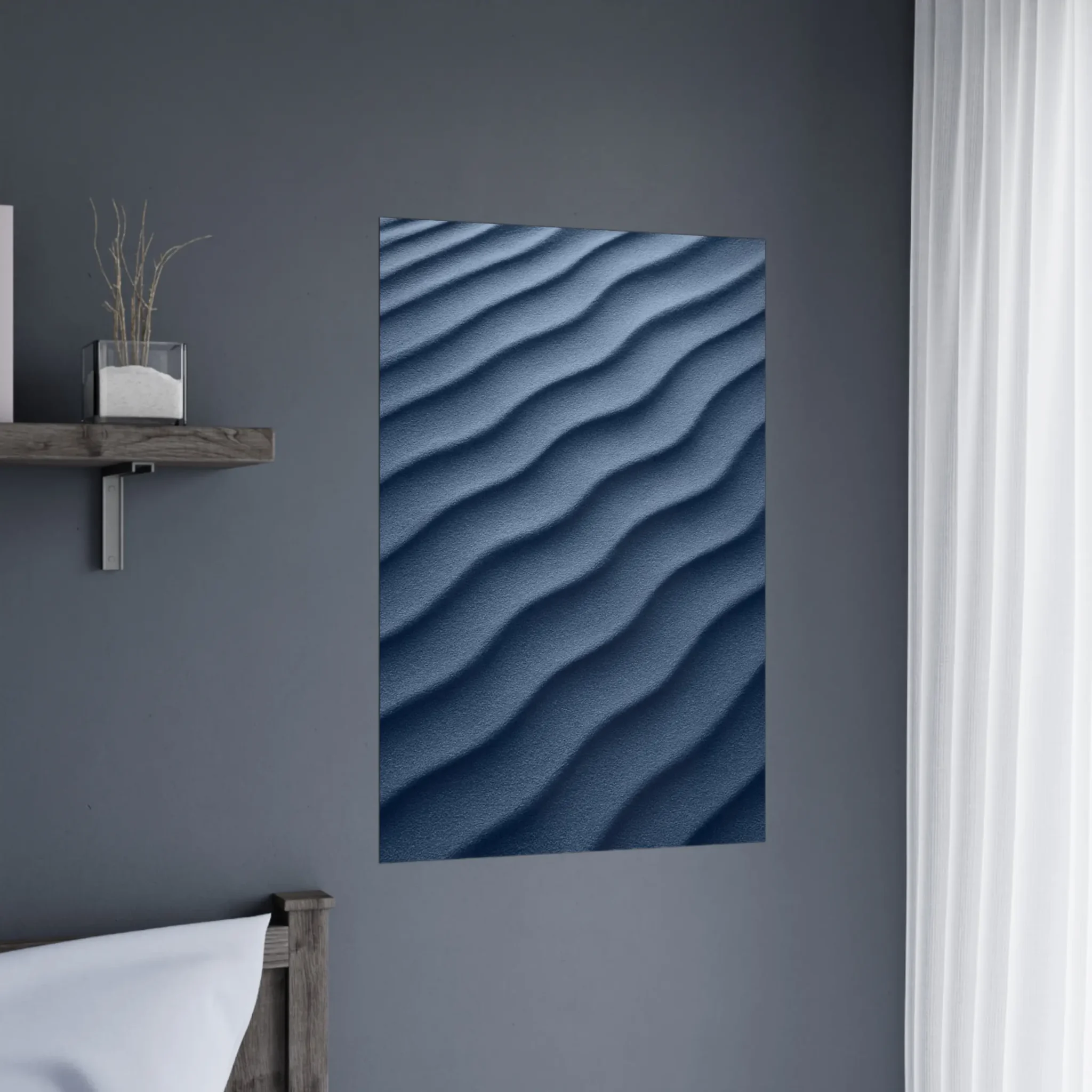 US Giclée Print Poster DUNE OF LIGHT STEEL BLUE. Fine Art Wall Art with Archival Quality. Printed, packaged, and shipped in the US. Exclusive ColorVanta design.