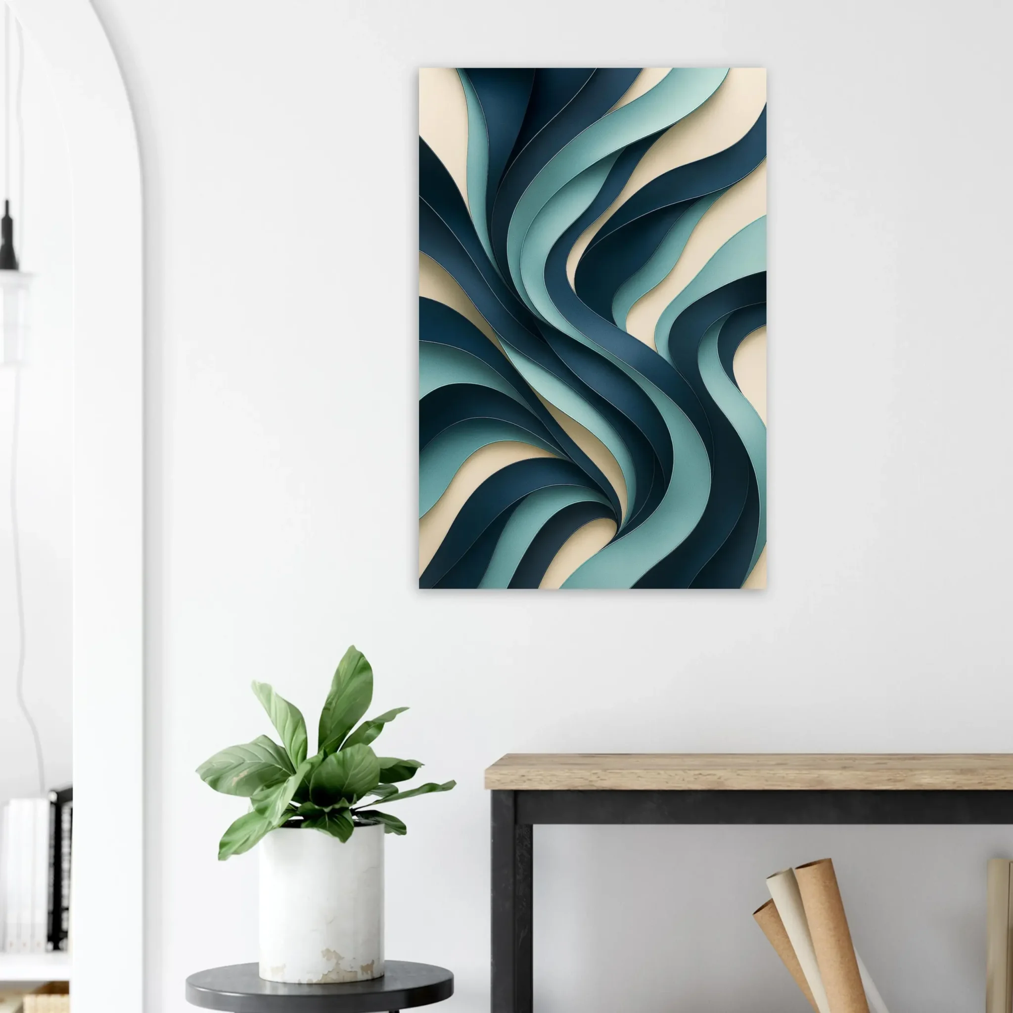 US Giclée Print Poster MIDNIGHT BLUE AND AQUA. Fine Art Wall Art with Archival Quality. Printed, packaged, and shipped in the US. Exclusive ColorVanta design.