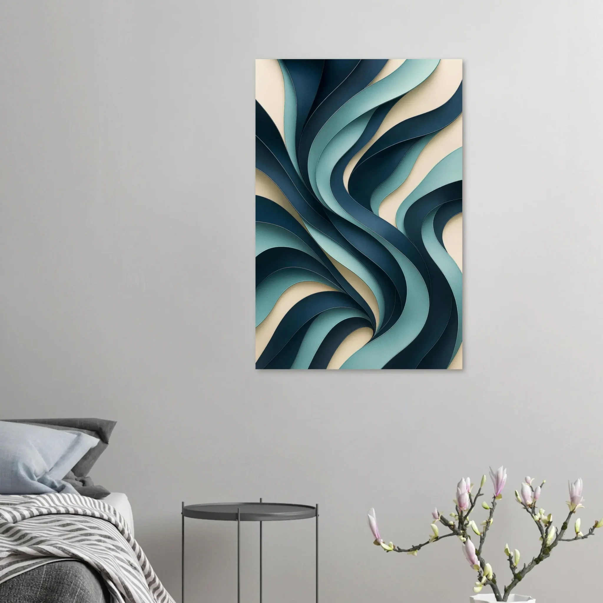 US Giclée Print Poster MIDNIGHT BLUE AND AQUA. Fine Art Wall Art with Archival Quality. Printed, packaged, and shipped in the US. Exclusive ColorVanta design.