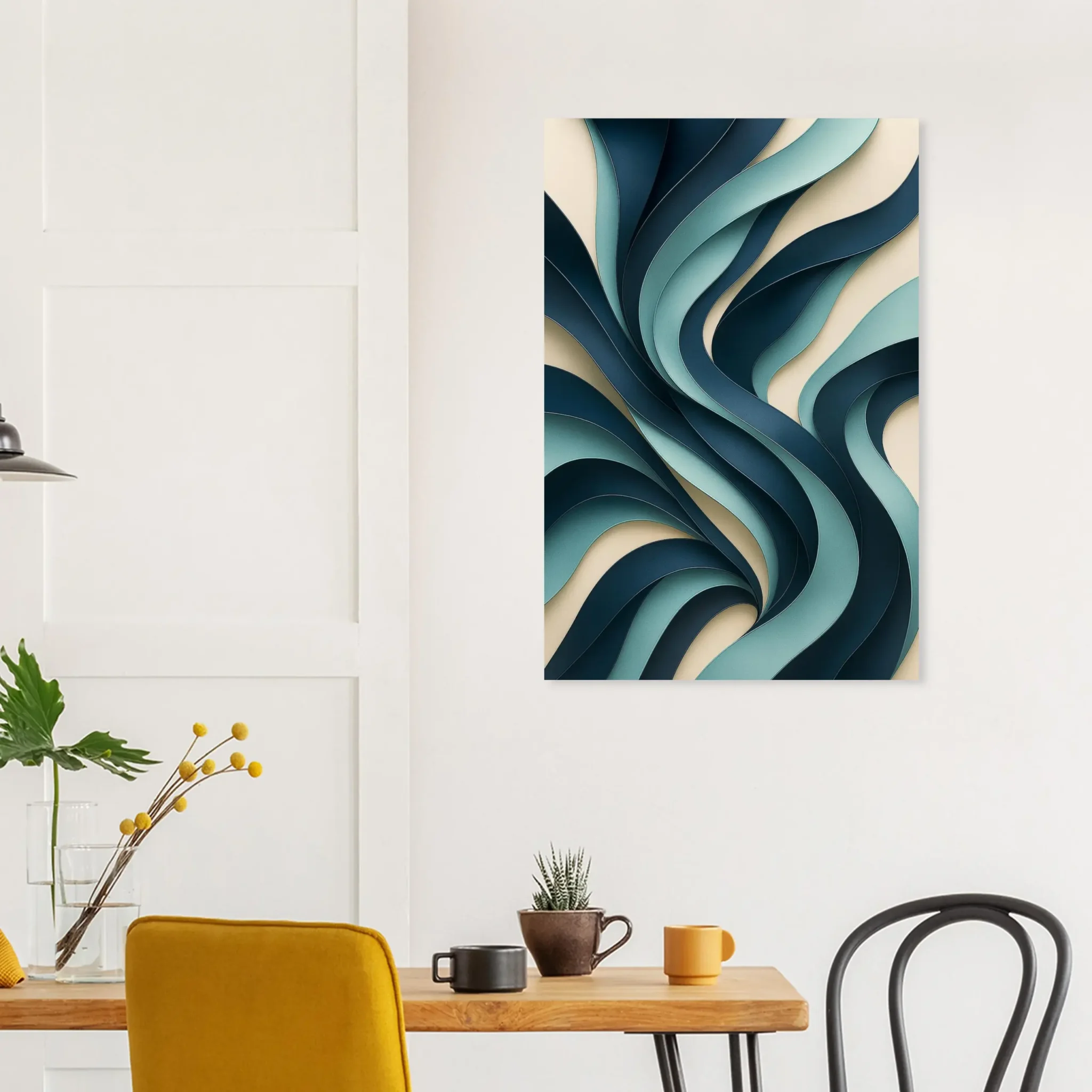 US Giclée Print Poster MIDNIGHT BLUE AND AQUA. Fine Art Wall Art with Archival Quality. Exclusive ColorVanta design.