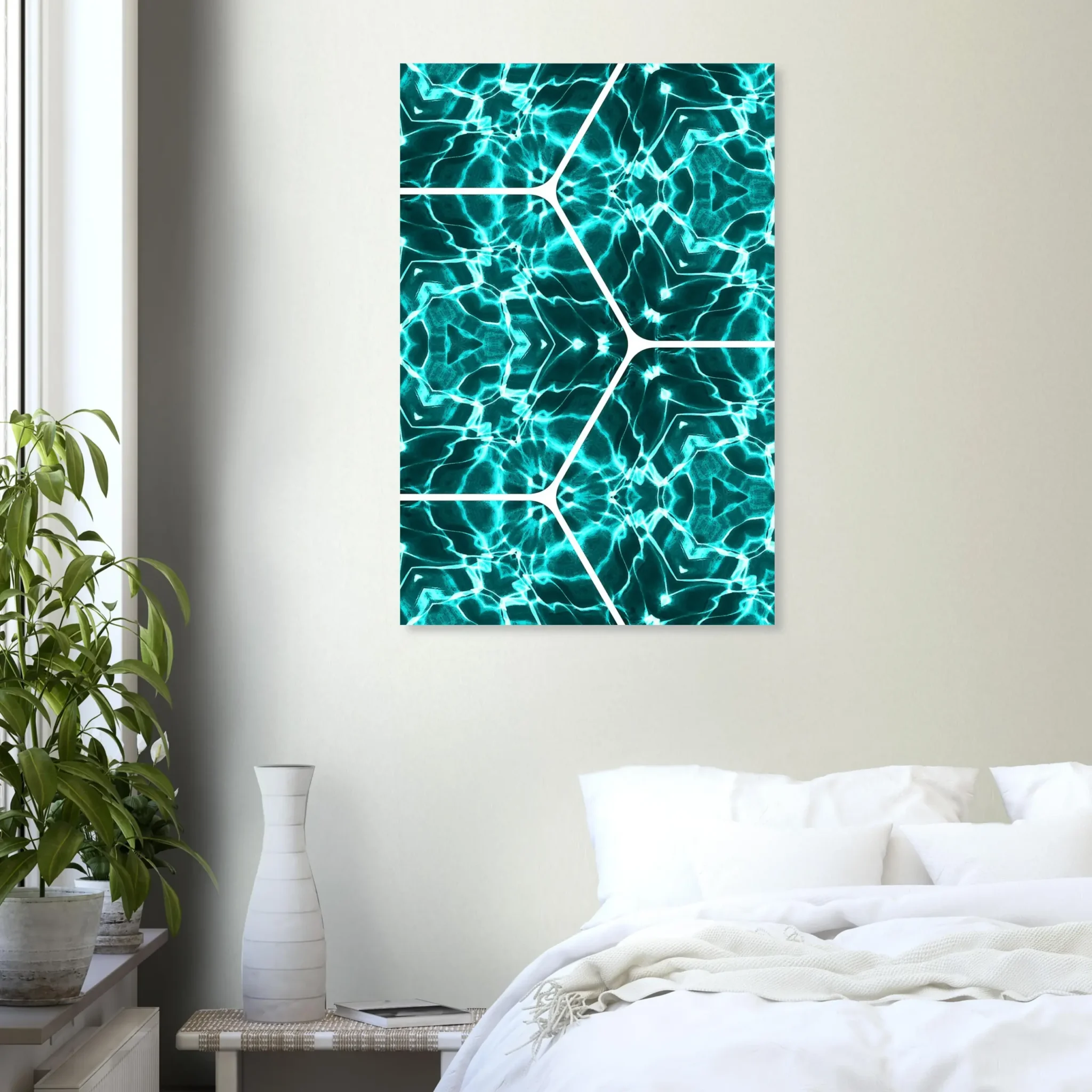 US Giclée Print Poster TURQUOISE GLEAM. Fine Art Wall Art with Archival Quality. Printed, packaged, and shipped in the US. Exclusive ColorVanta design.