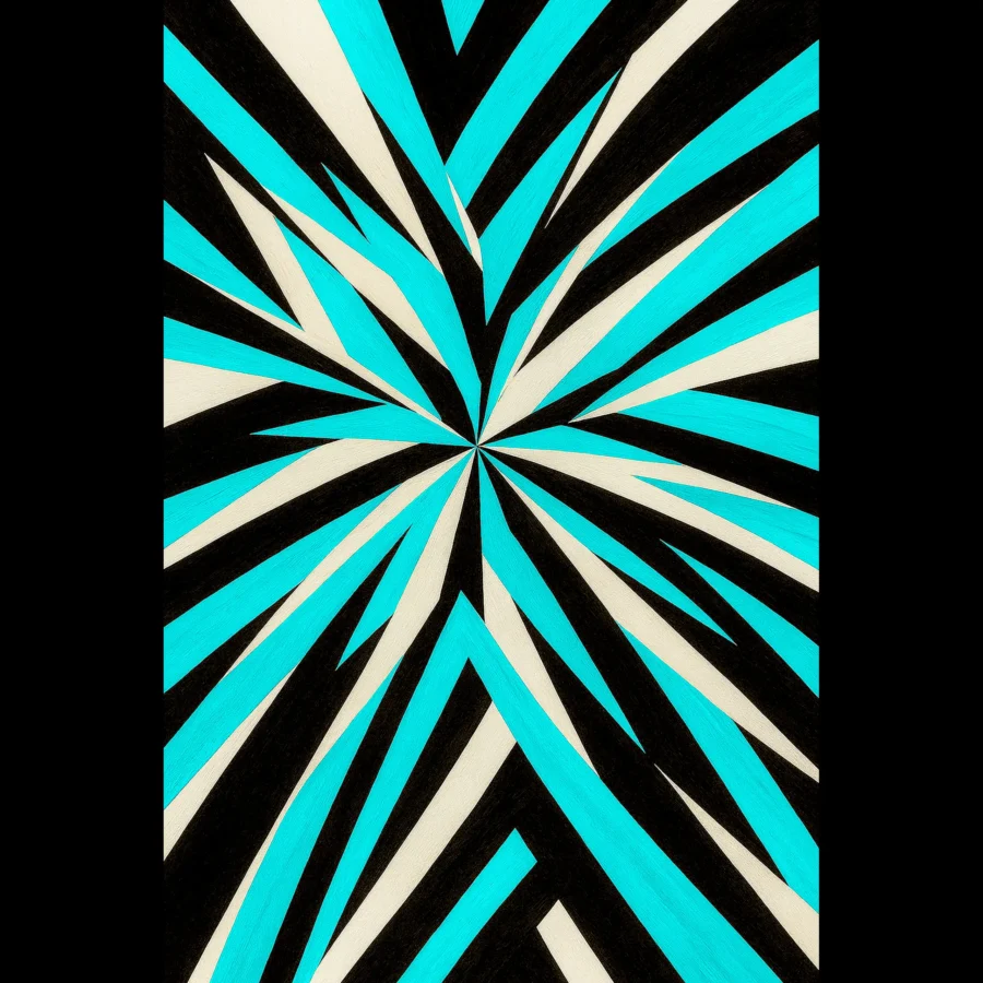 US Giclée Print Poster TURQUOISE PULSE. Fine Art Wall Art with Archival Quality. Printed, packaged, and shipped in the US. Exclusive ColorVanta design.