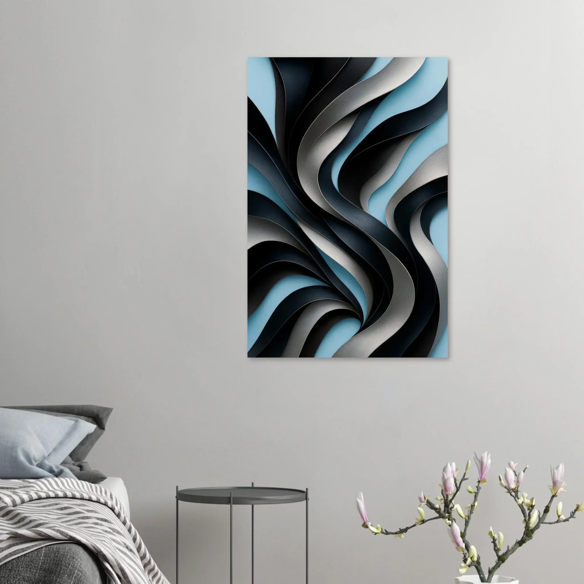 US Giclée Print Poster GRAPHITE AND SKY BLUE. Fine Art Wall Art with Archival Quality. Printed, packaged, and shipped in the US. Exclusive ColorVanta design.
