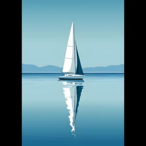 US Giclée Print Poster BLUE STILLNESS 02. Fine Art Wall Art with Archival Quality. Printed, packaged, and shipped within North America. ColorVanta exclusive.