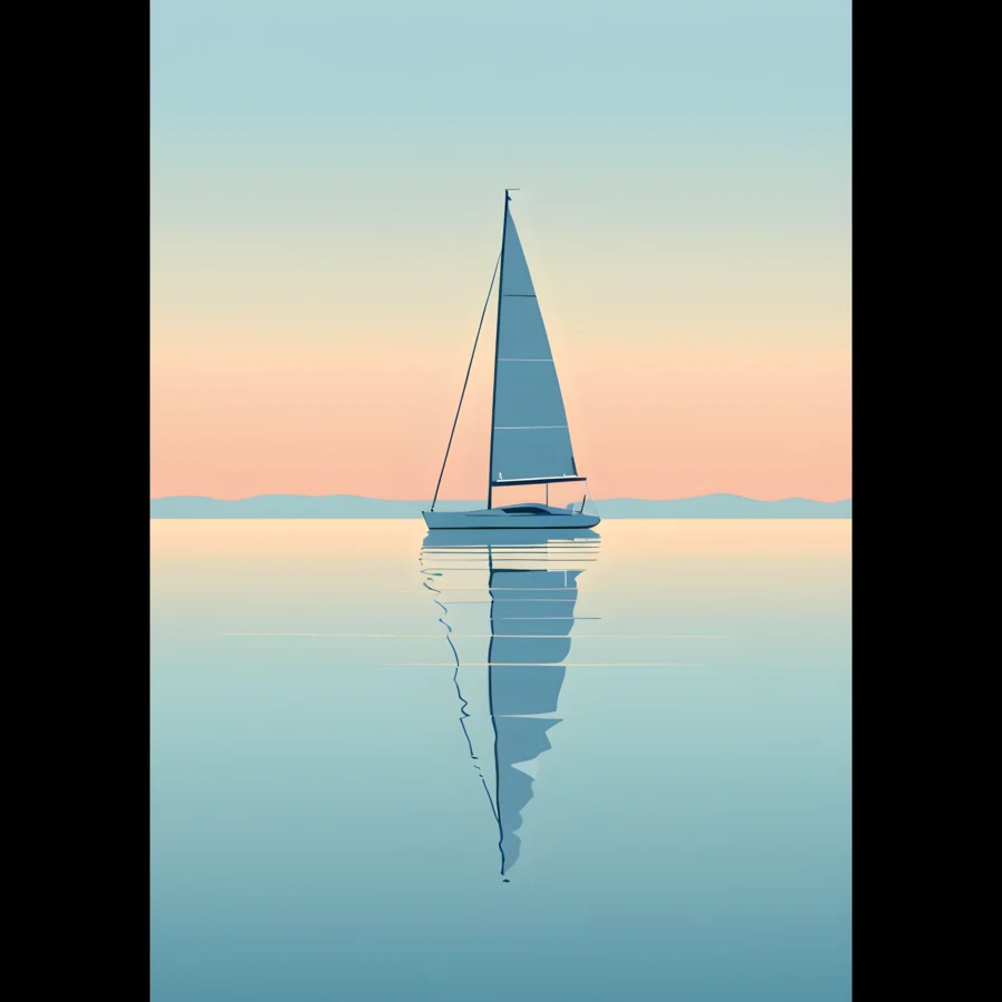 US Giclée Print Poster BLUE STILLNESS 04. Fine Art Wall Art with Archival Quality. Printed, packaged, and shipped within North America. ColorVanta exclusive.