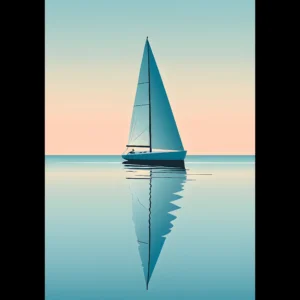 US Giclée Print Poster BLUE STILLNESS 06. Fine Art Wall Art with Archival Quality. Printed, packaged, and shipped within North America. ColorVanta exclusive.