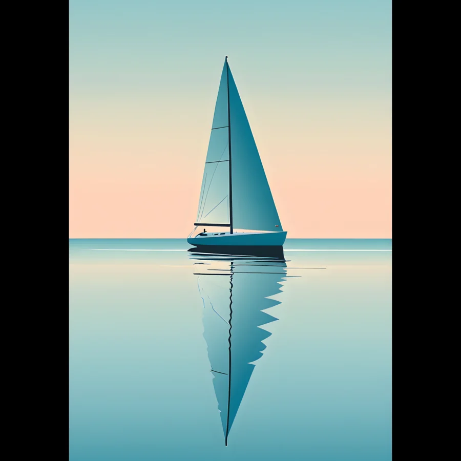 US Giclée Print Poster BLUE STILLNESS 06. Fine Art Wall Art with Archival Quality. Printed, packaged, and shipped within North America. ColorVanta exclusive.