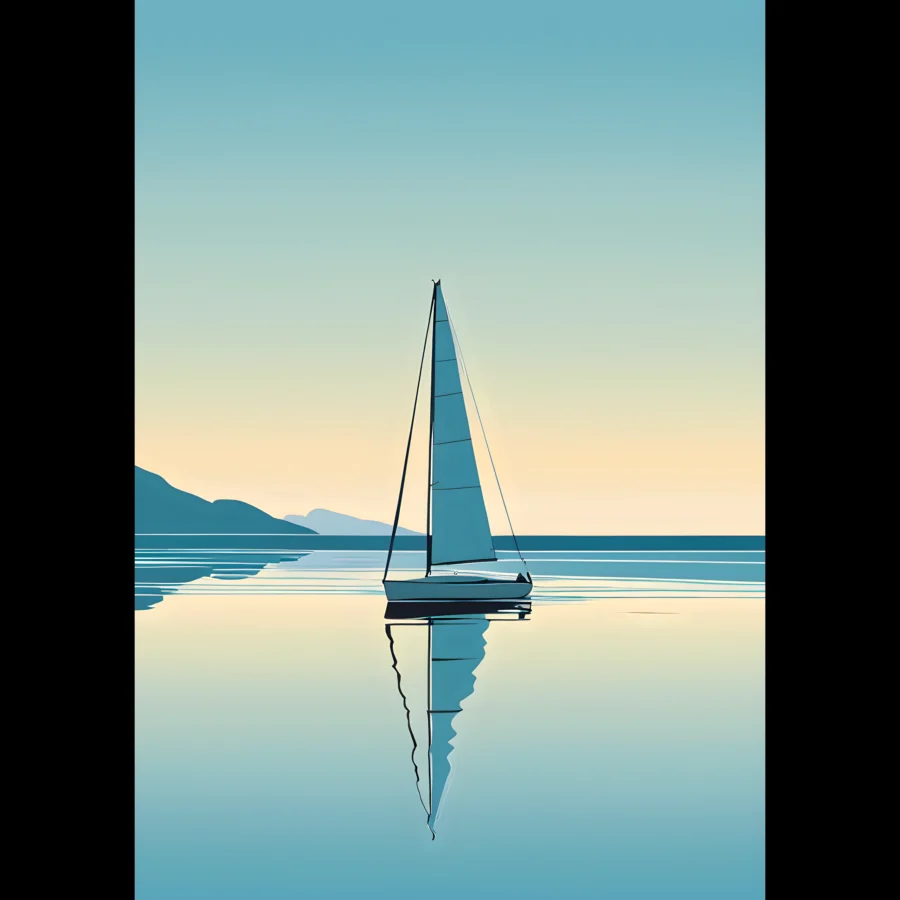 US Giclée Print Poster BLUE STILLNESS 07. Fine Art Wall Art with Archival Quality. Printed, packaged, and shipped within North America. ColorVanta exclusive.