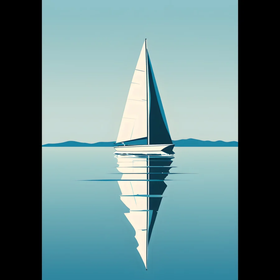 US Giclée Print Poster BLUE STILLNESS 08. Fine Art Wall Art with Archival Quality. Printed, packaged, and shipped within North America. ColorVanta exclusive.