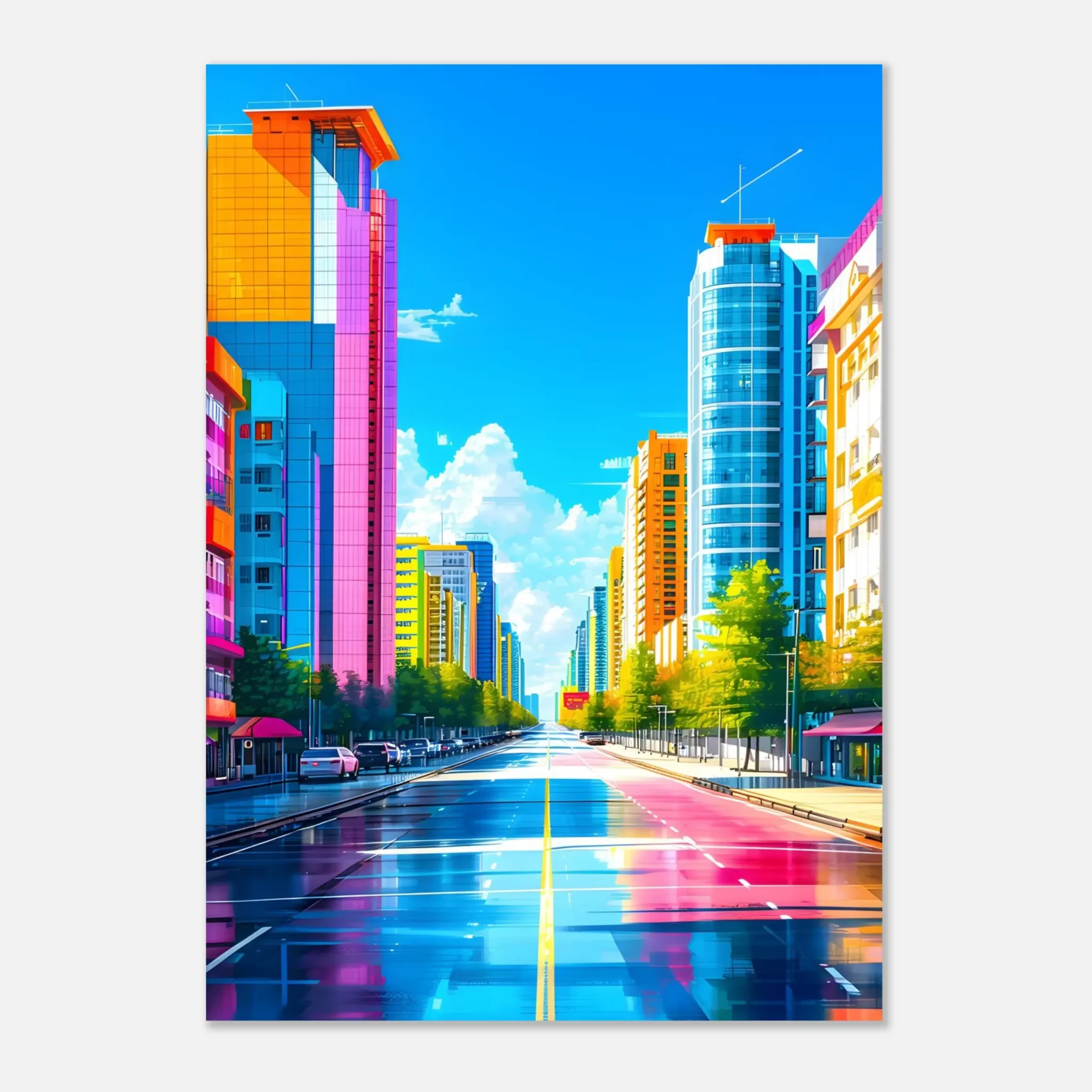 US Giclée Print Poster LUMINOUS CITY. Fine Art Wall Art with Archival Quality. Printed, packaged, and shipped in the US. Exclusive ColorVanta design.