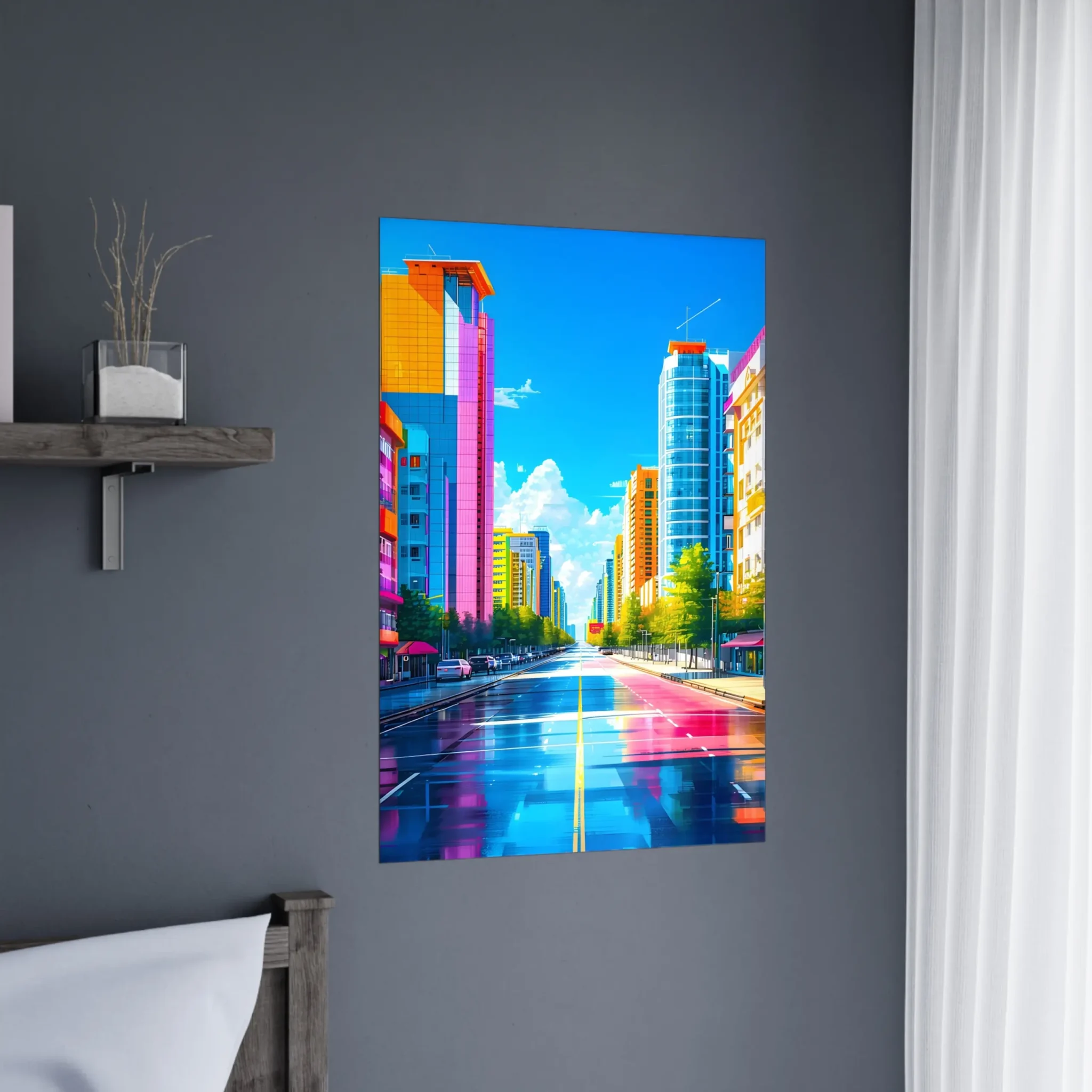 US Giclée Print Poster LUMINOUS CITY. Fine Art Wall Art with Archival Quality. Printed, packaged, and shipped in the US. Exclusive ColorVanta design.