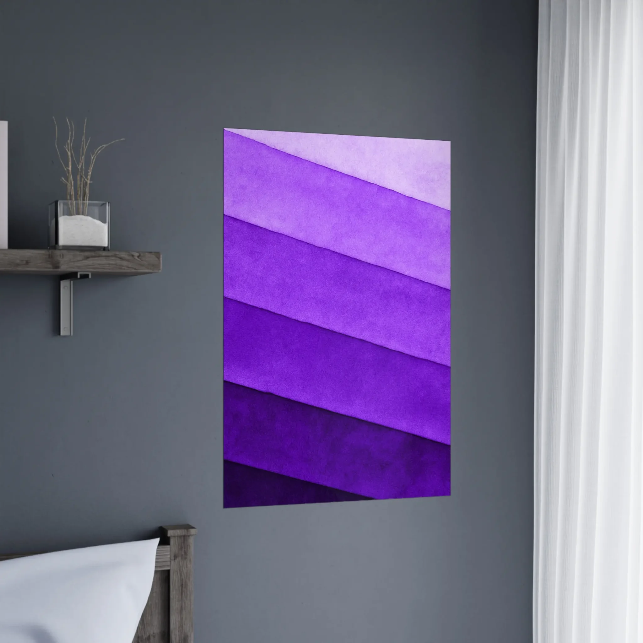 US Giclée Print Poster DEEP VIOLET LAYERS. Fine Art Wall Art with Archival Quality. Printed, packaged, and shipped within North America. ColorVanta exclusive.