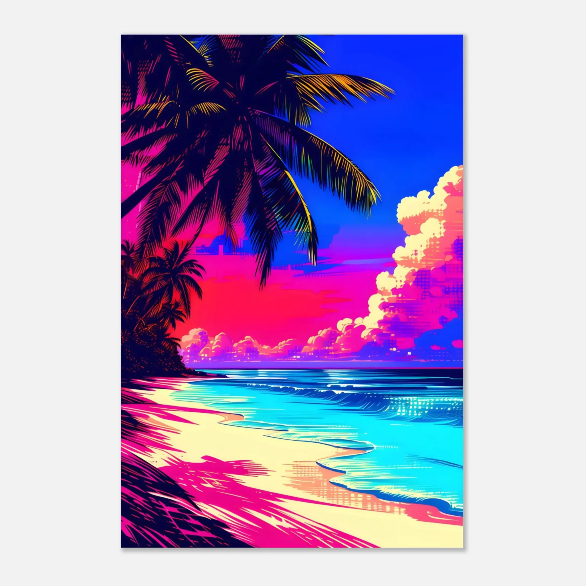 US Giclée Print Poster ELECTRIC SHORE. Fine Art Wall Art with Archival Quality. Printed, packaged, and shipped within North America. ColorVanta exclusive.