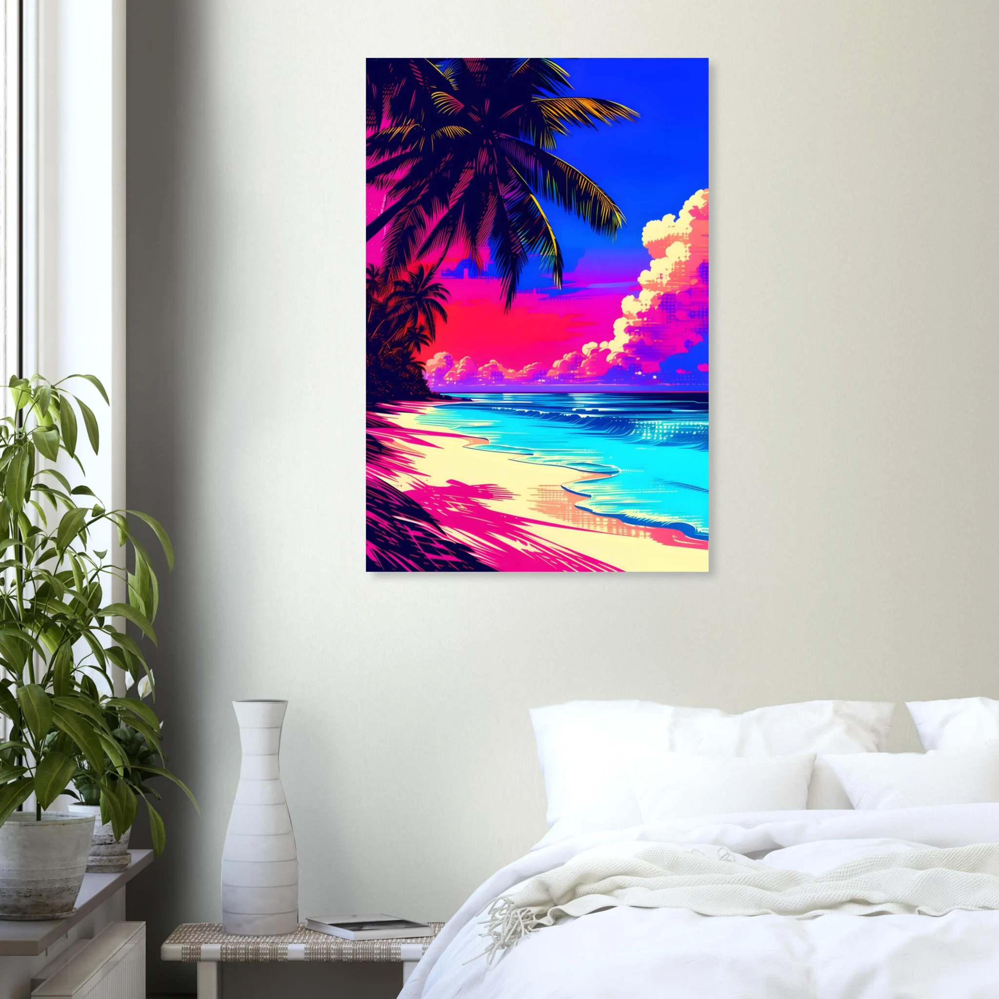 EU Giclée Print Poster ELECTRIC SHORE. Fine Art Wall Art with Archival Quality. Printed, packaged, and shipped in the EU. ColorVanta exclusive.