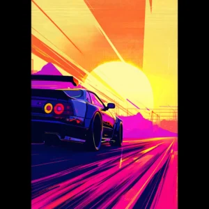 US Giclée Print Poster FULL THROTTLE. Fine Art Wall Art with Archival Quality. Printed, packaged, and shipped within North America. Exclusive ColorVanta design.