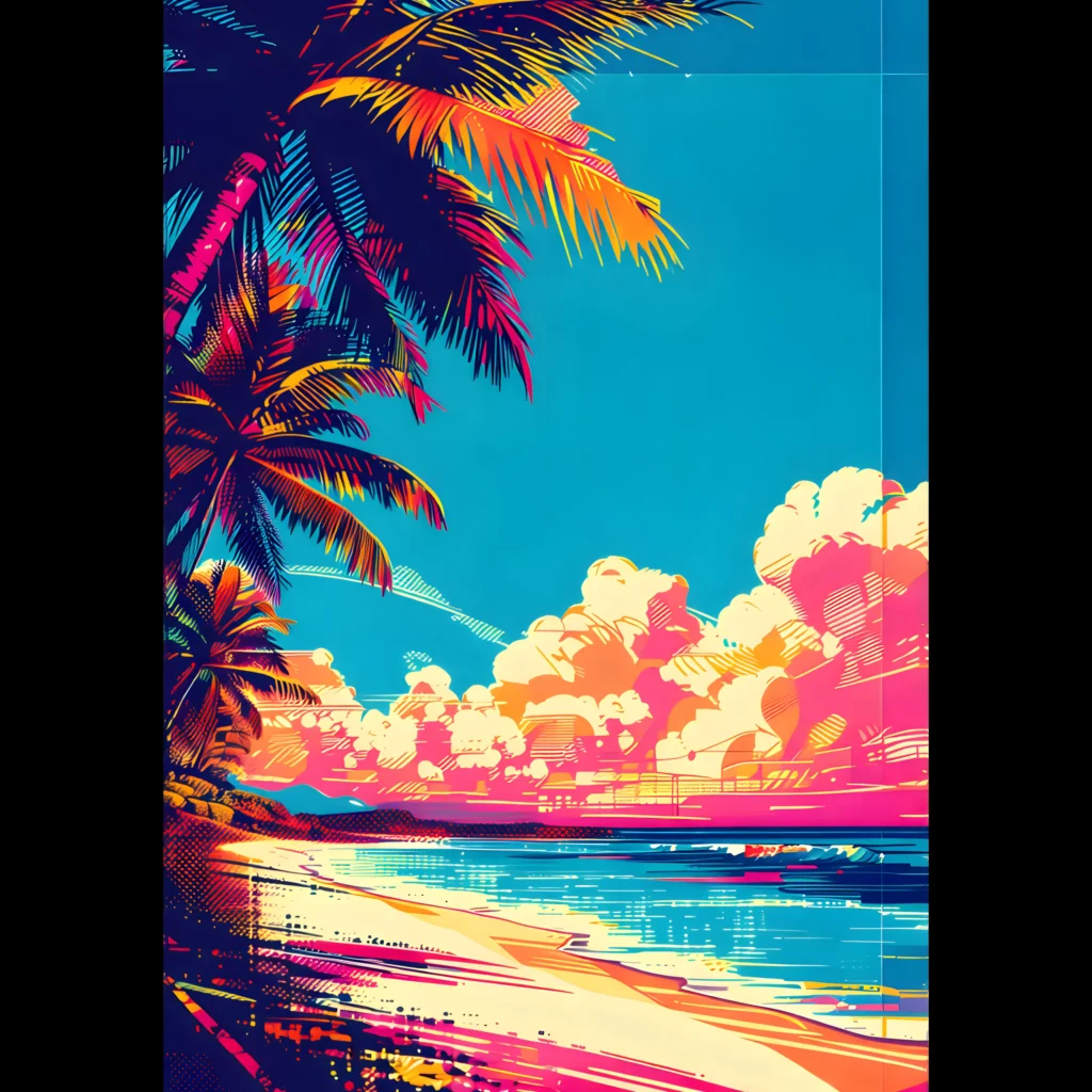 US Giclée Print Poster LAYERED SHORE. Fine Art Wall Art with Archival Quality. Printed, packaged, and shipped within North America. ColorVanta exclusive.