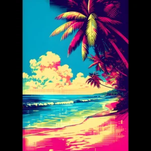 US NEON LAGOON US Giclée Print Poster NEON LAGOON. Fine Art Wall Art with Archival Quality. Printed, packaged, and shipped within North America. ColorVanta exclusive.