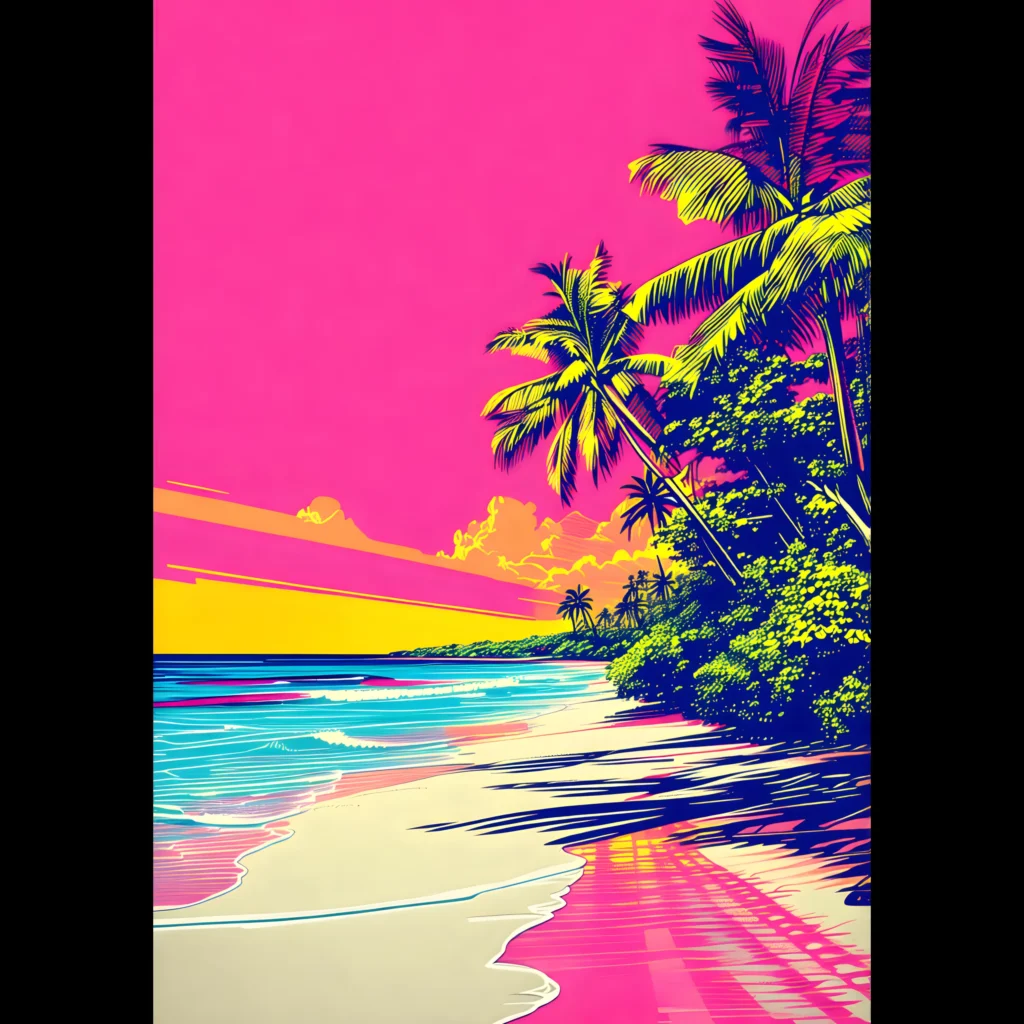 US Giclée Print Poster PINK TIDE. Fine Art Wall Art with Archival Quality. Printed, packaged, and shipped within North America. ColorVanta exclusive.