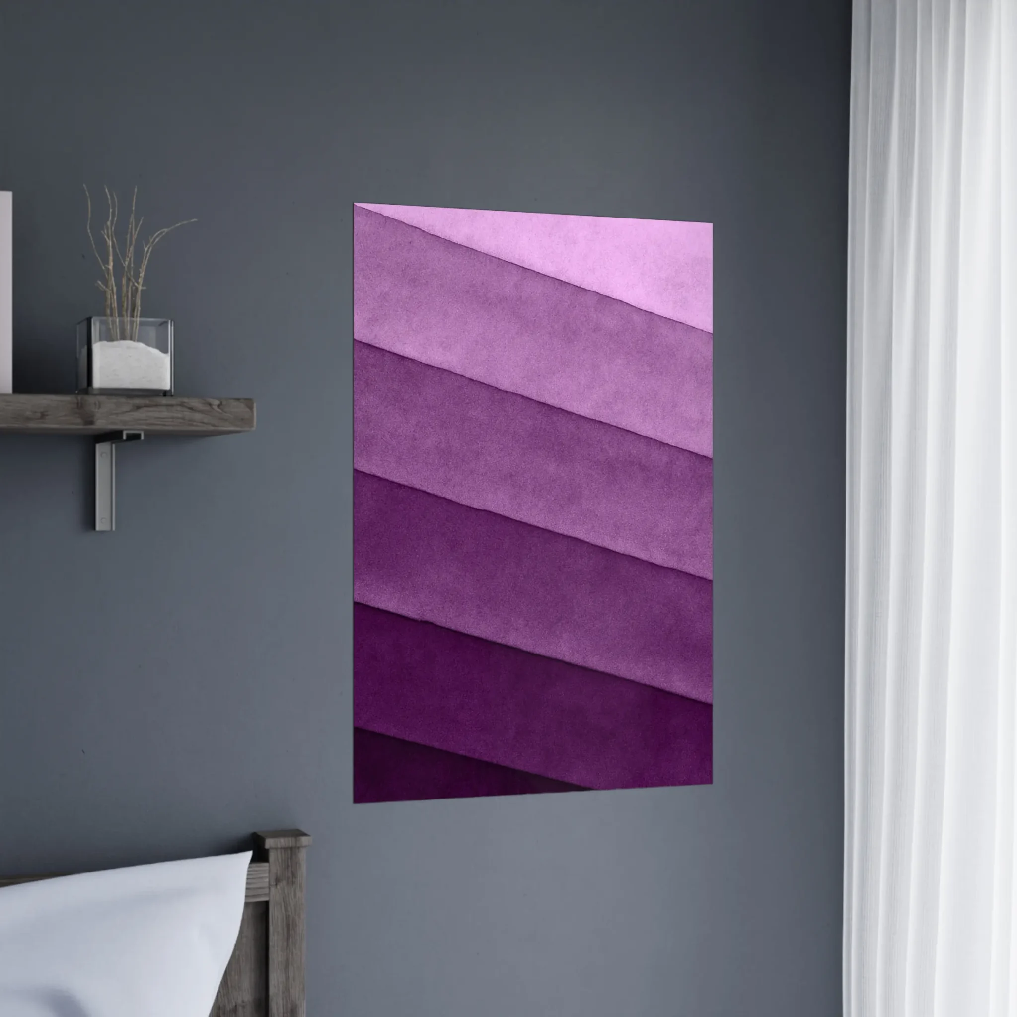 US Giclée Print Poster SOFT PLUM LAYERS. Fine Art Wall Art with Archival Quality. Printed, packaged, and shipped within North America. ColorVanta exclusive.