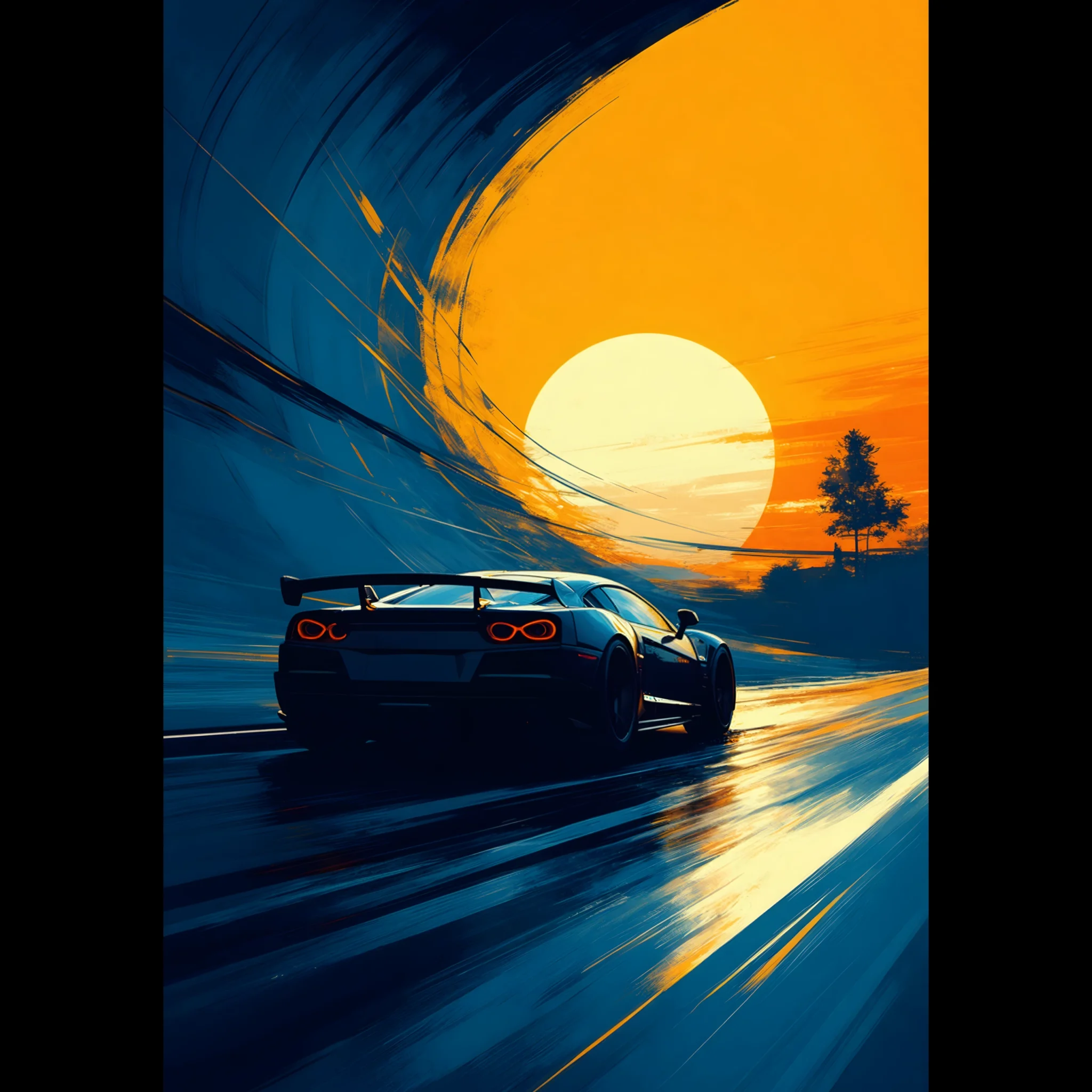 US Giclée Print Poster VELOCITY TUNNEL. Fine Art Wall Art with Archival Quality. Printed, packaged, and shipped within North America. Exclusive ColorVanta design.