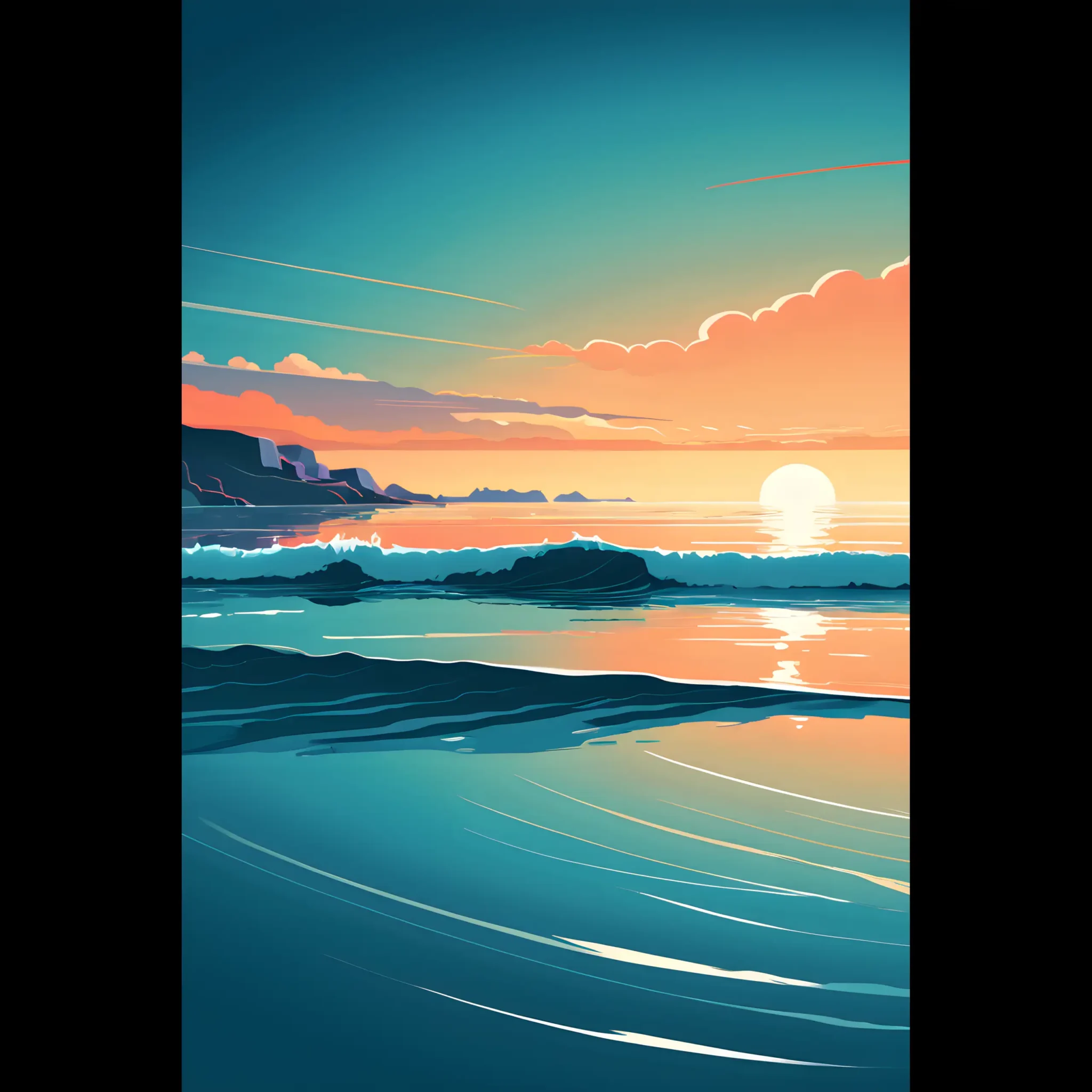 US Giclée Print Poster TIDAL HORIZON. Fine Art Wall Art with Archival Quality. Printed, packaged, and shipped within North America. Exclusive ColorVanta design.