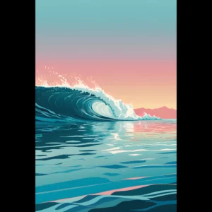 US Giclée Print Poster TIDAL SURGE. Fine Art Wall Art with Archival Quality. Printed, packaged, and shipped within North America. Exclusive ColorVanta design.