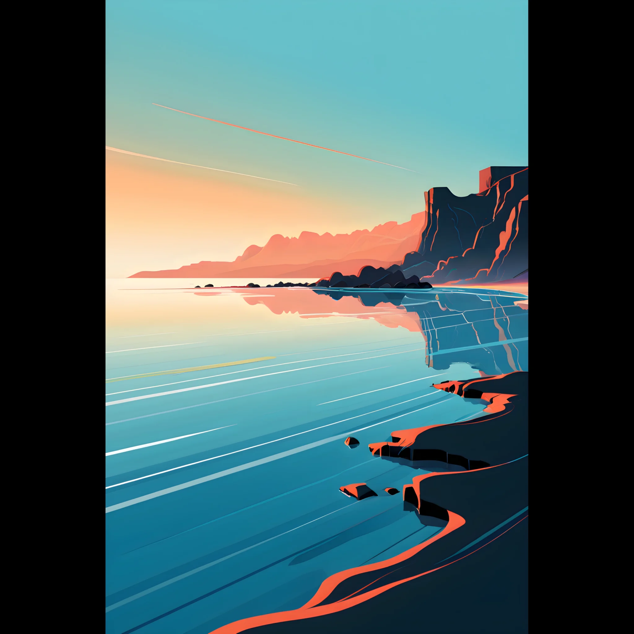 US Giclée Print Poster COASTAL DRIFT. Fine Art Wall Art with Archival Quality. Printed, packaged, and shipped within North America. Exclusive ColorVanta design.