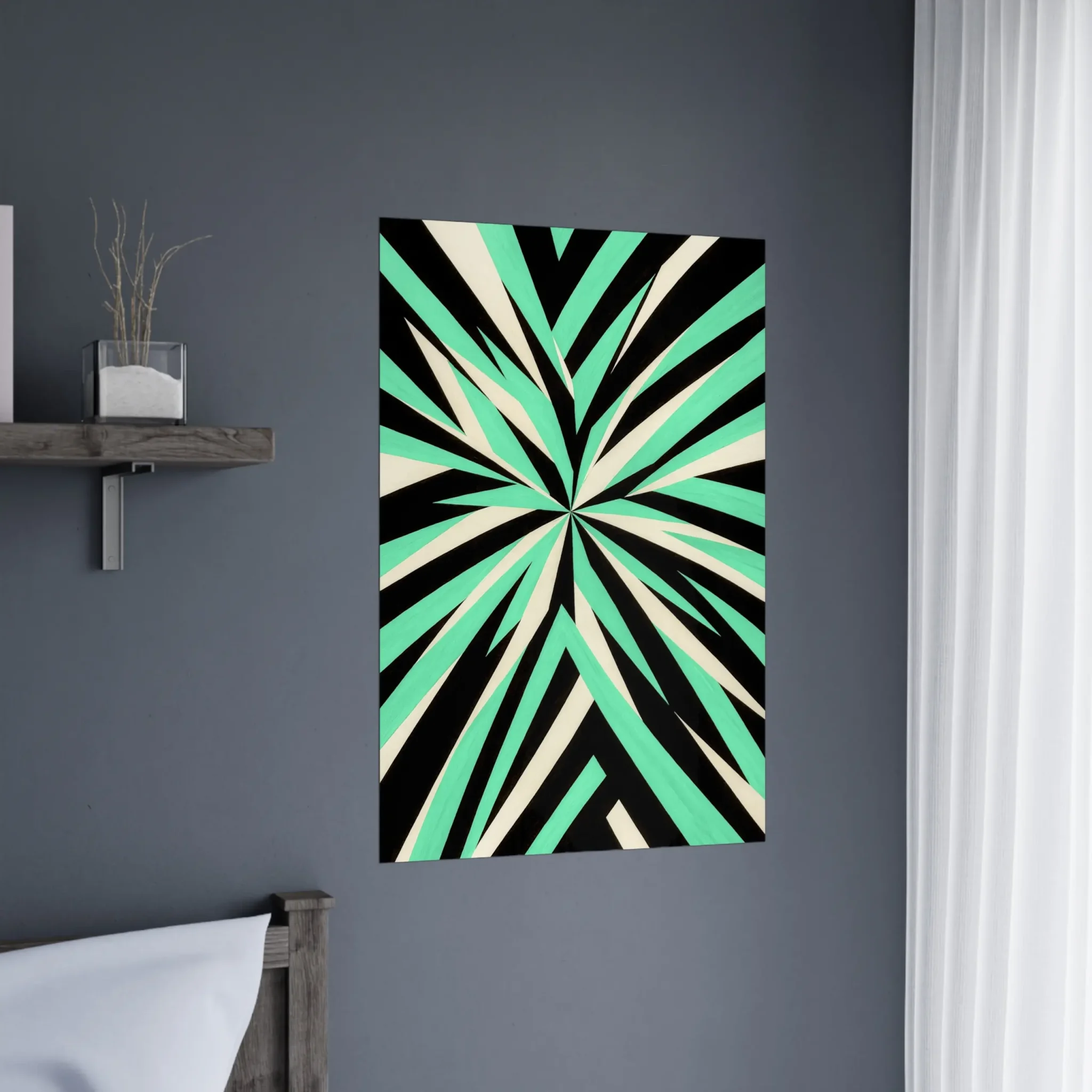 US Giclée Print Poster EMERALD LIGHT. Fine Art Wall Art with Archival Quality. Printed, packaged, and shipped within North America. Exclusive ColorVanta design.