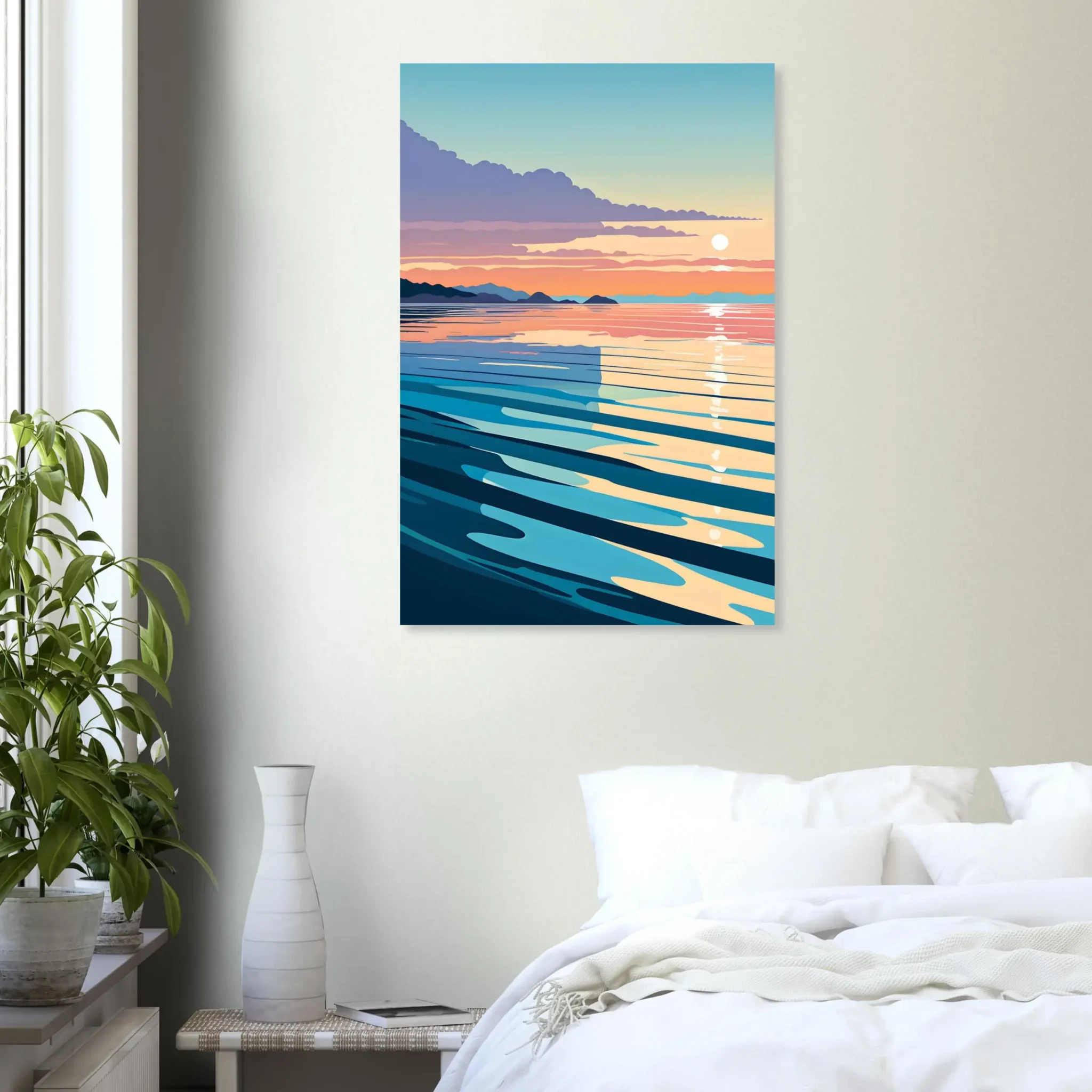 US Giclée Print Poster LAYERED HORIZON. Fine Art Wall Art with Archival Quality. Printed, packaged, and shipped within North America. Exclusive ColorVanta design.