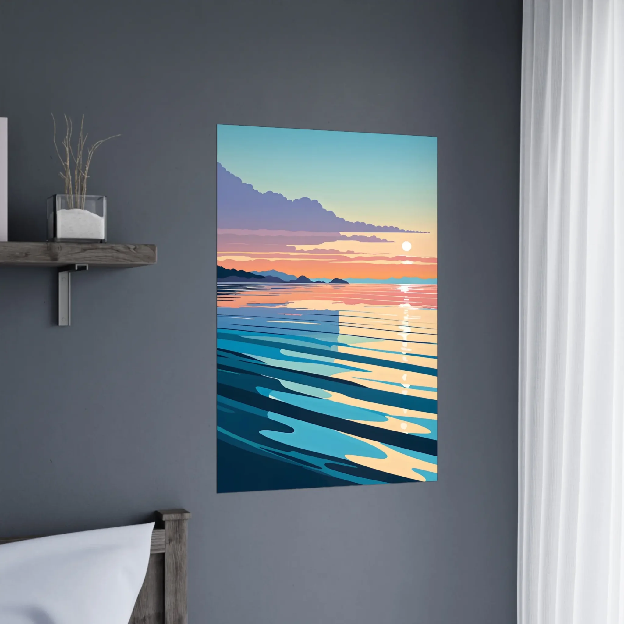 US Giclée Print Poster LAYERED HORIZON. Fine Art Wall Art with Archival Quality. Printed, packaged, and shipped within North America. Exclusive ColorVanta design.