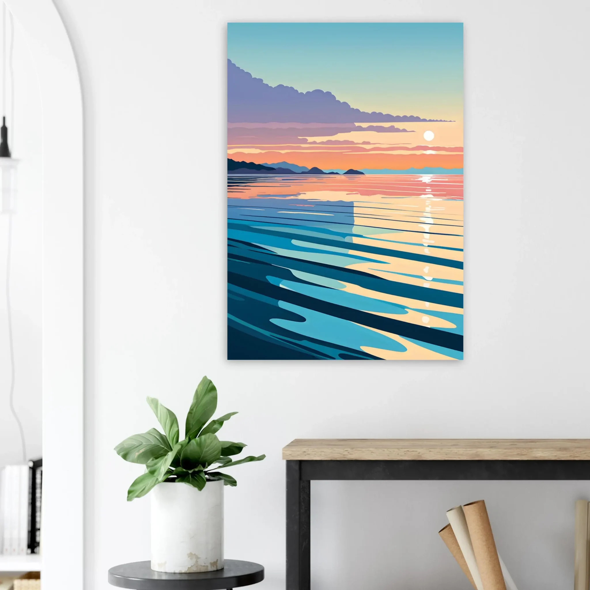 US Giclée Print Poster LAYERED HORIZON. Fine Art Wall Art with Archival Quality. Printed, packaged, and shipped within North America. Exclusive ColorVanta design.