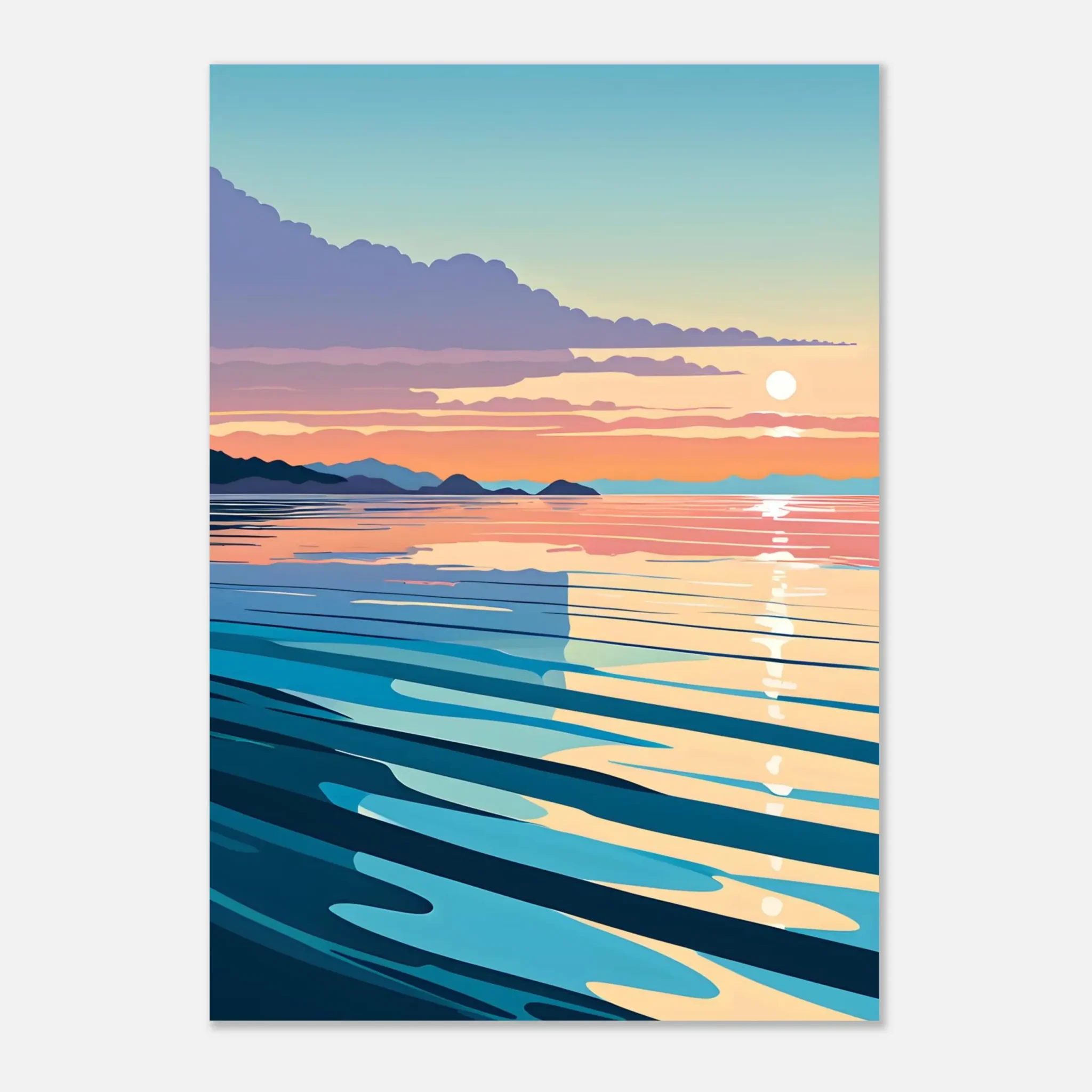 US Giclée Print Poster LAYERED HORIZON. Fine Art Wall Art with Archival Quality. Printed, packaged, and shipped within North America. Exclusive ColorVanta design.