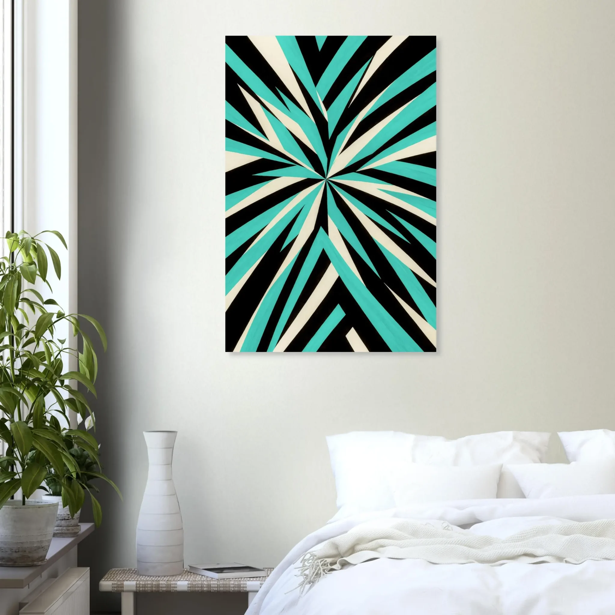 US Giclée Print Poster TEAL RADIANCE. Fine Art Wall Art with Archival Quality. Printed, packaged, and shipped within North America. Exclusive ColorVanta design.