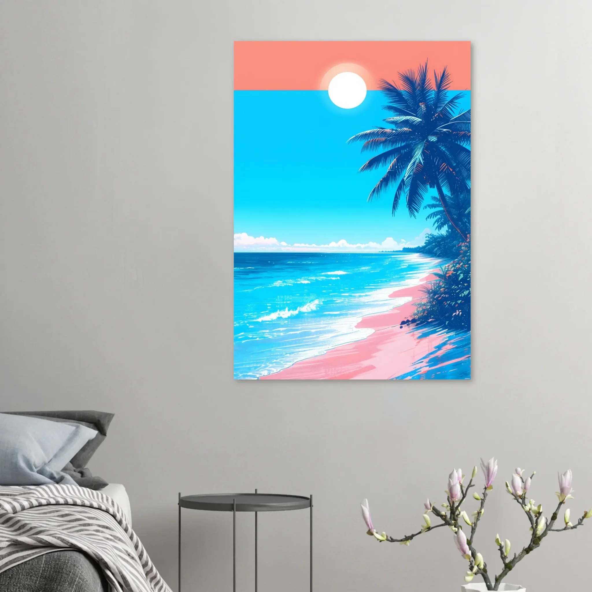 PASTEL SUN LAGOON – Tropical Beach Seascape Art Print Fine Art Wall Art with Archival Quality. Printed, packaged, and shipped within North America. Exclusive ColorVanta design.
