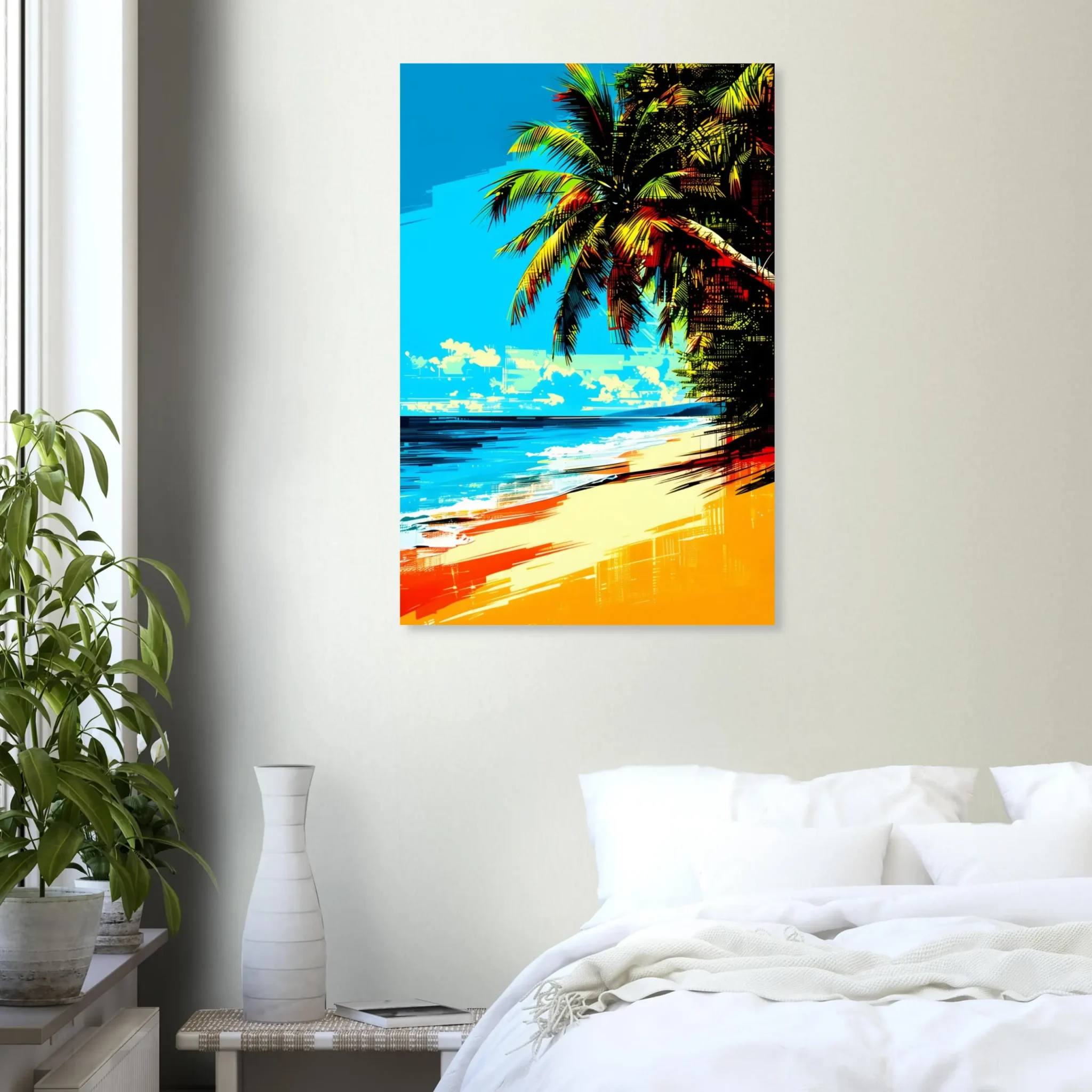 Solar Palm Shore Tropical Seascape Art Print 2