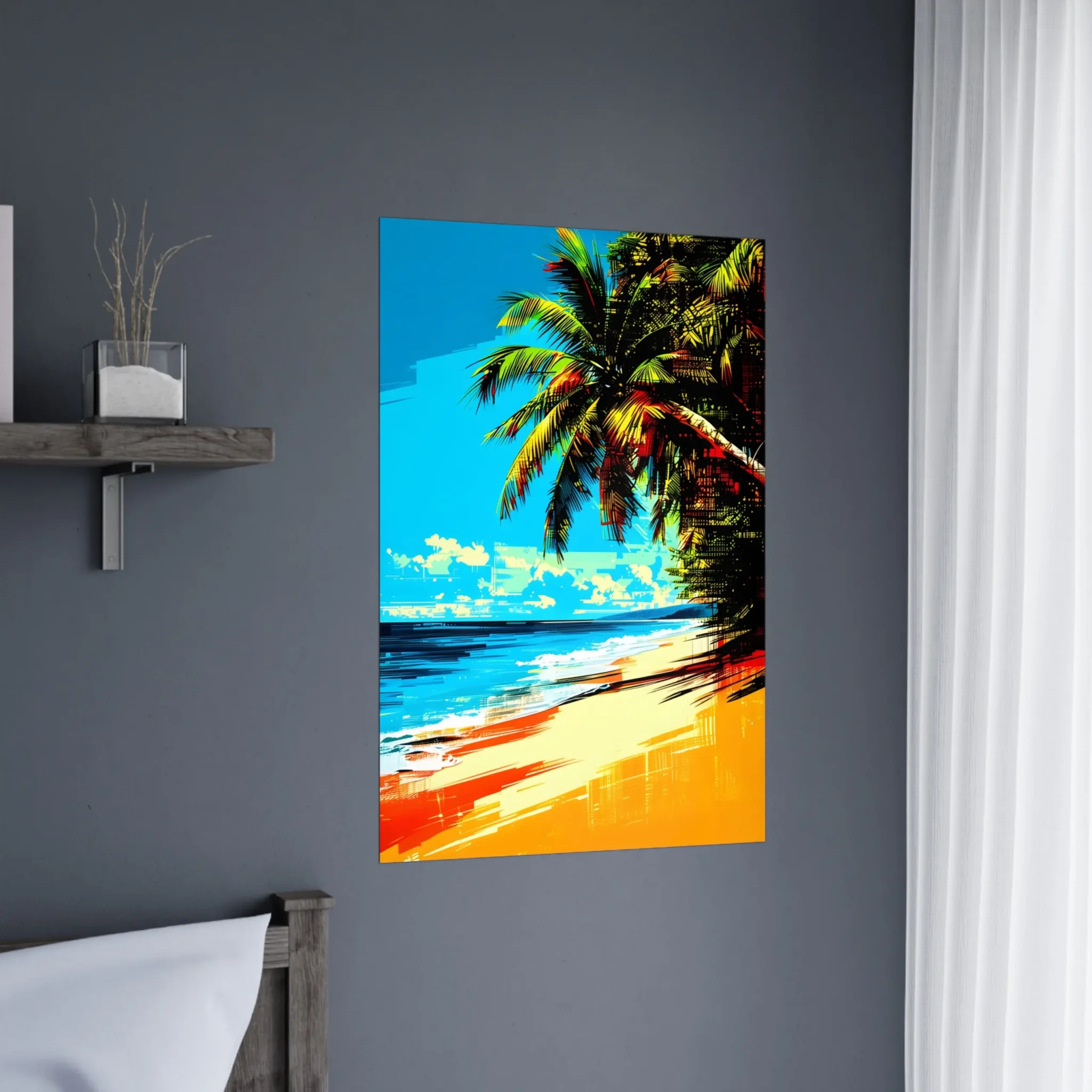 Solar Palm Shore Tropical Seascape Art Print 3