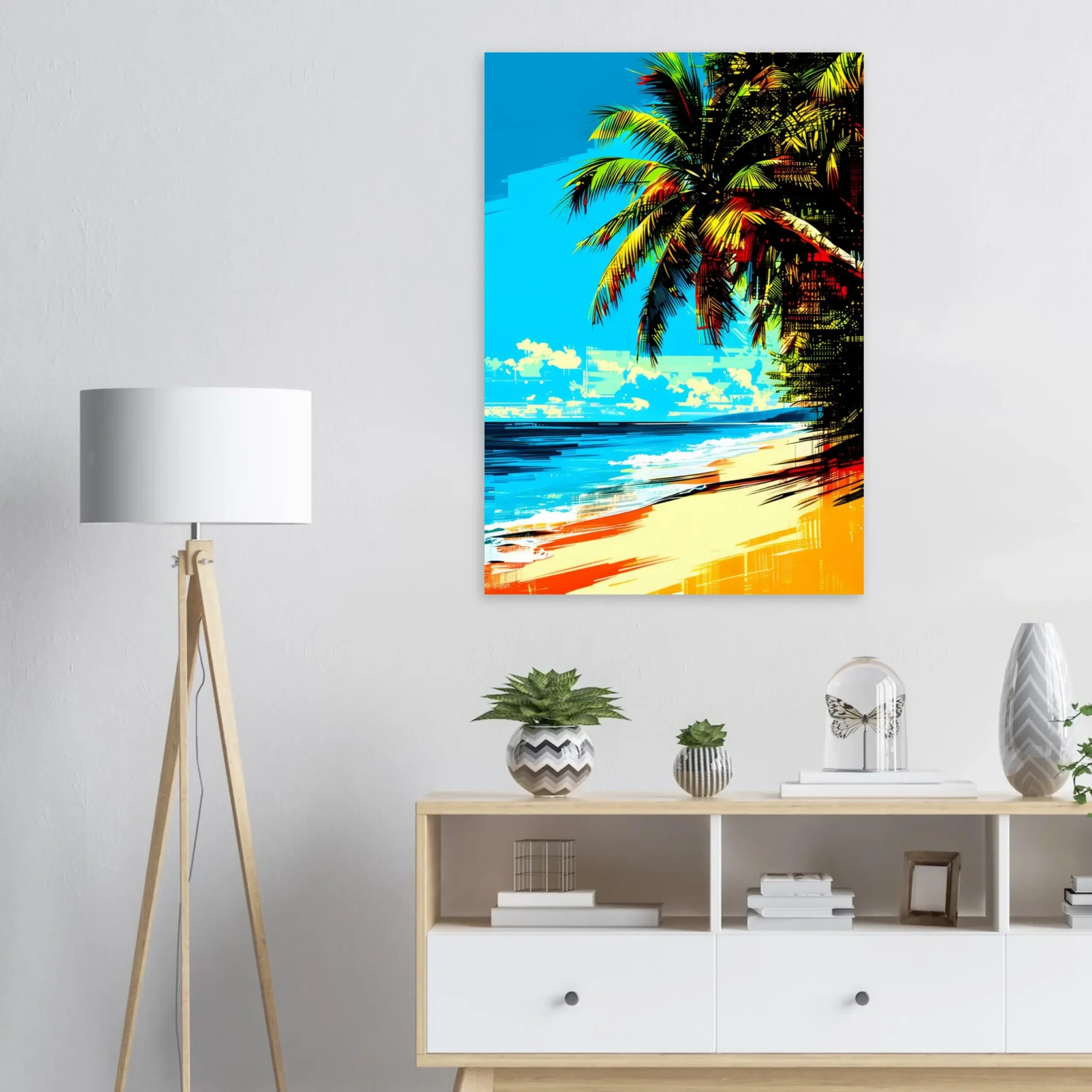 Solar Palm Shore Tropical Seascape Art Print 4