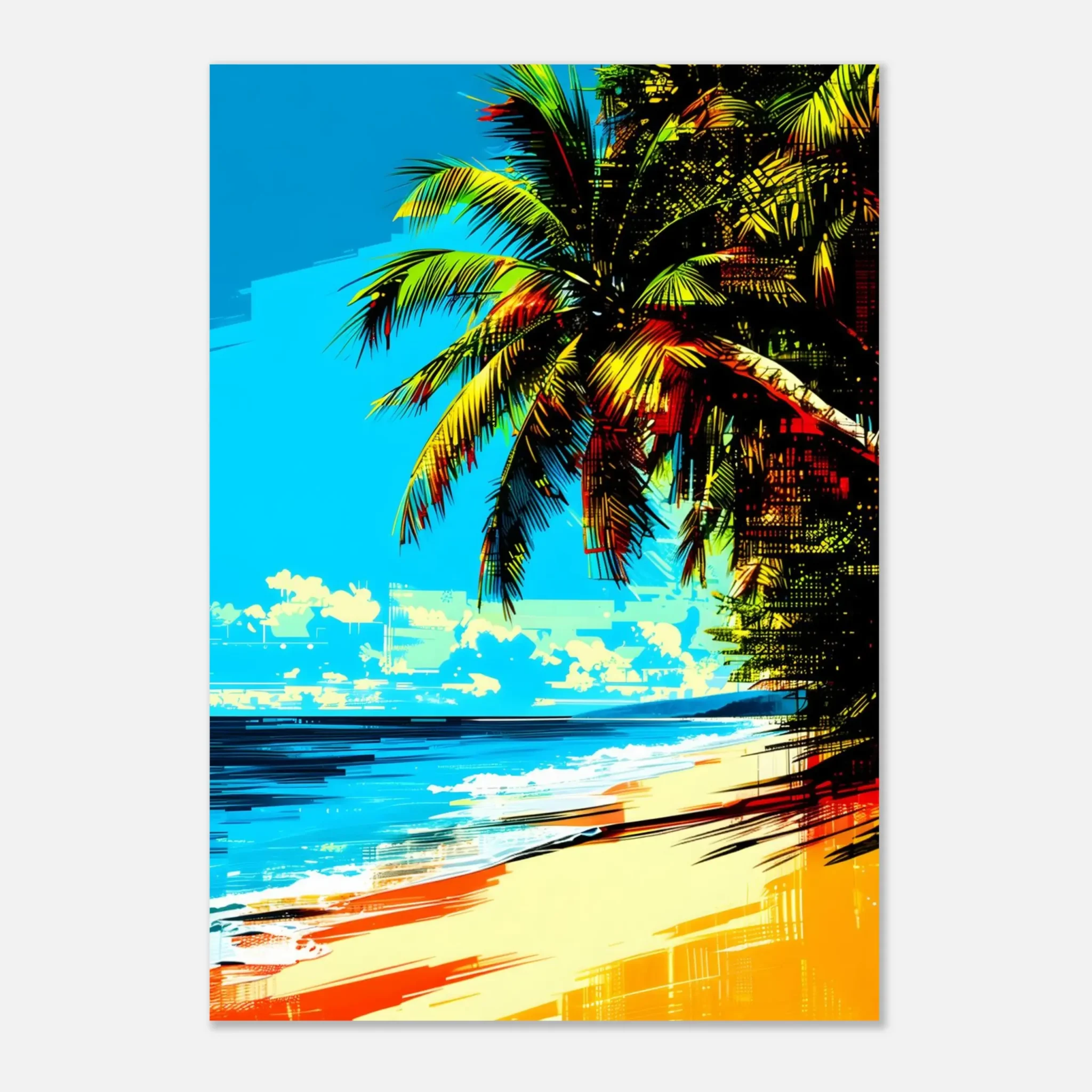 Solar Palm Shore Tropical Seascape Art Print 8