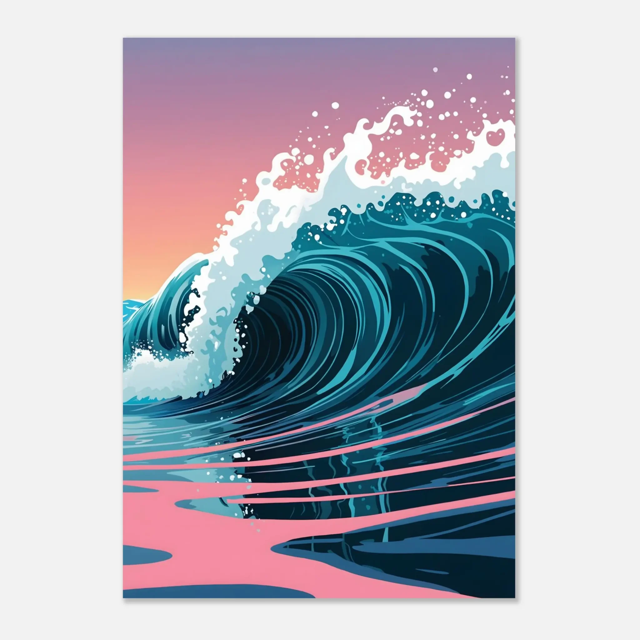Abstract Coastal Sunset wall art that explores the meeting point between sea, light, and horizon. Art Print, printed and shipped within North America.
