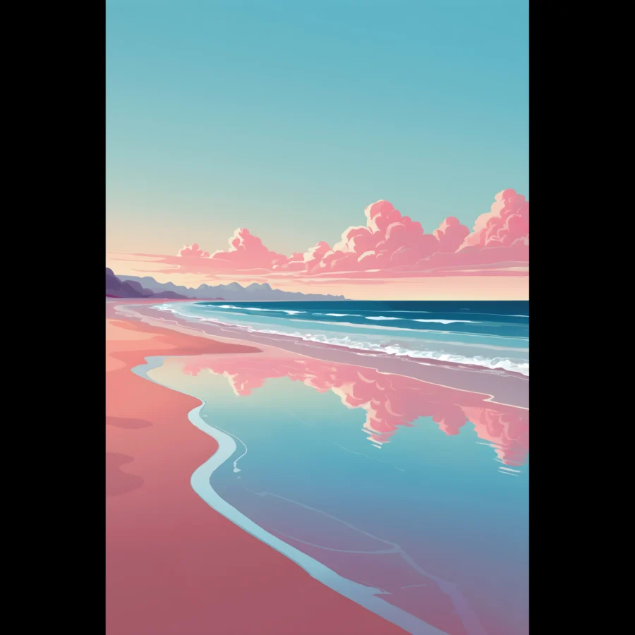 Abstract Coastal Sunset wall art that explores the meeting point between sea, light, and horizon. Art Print, printed and shipped within North America.