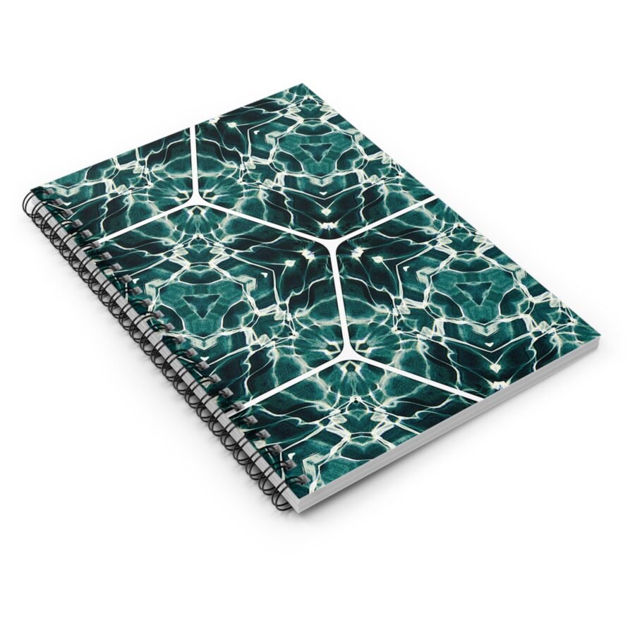 US Spiral Notebook - Ruled Lines - EMERALD WATER DANCE 1
