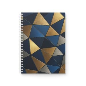 EU Spiral Notebook Ruled Lines TRIANGULAR GOLD BLUE 1