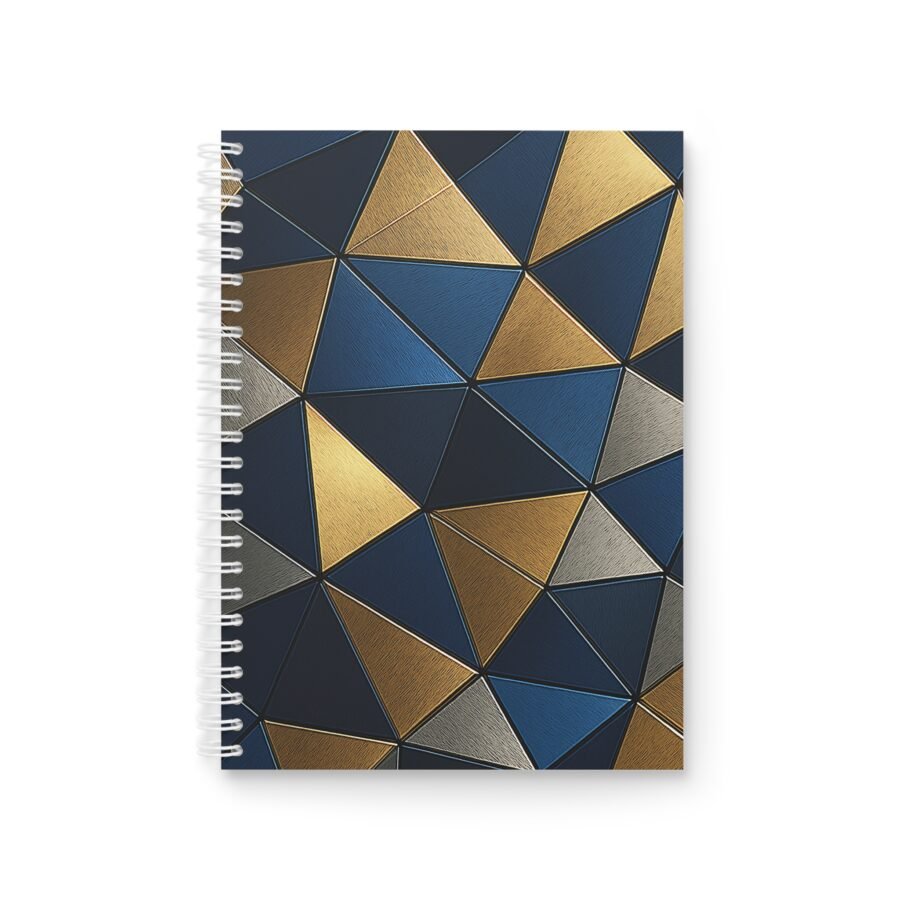 EU Spiral Notebook Ruled Lines TRIANGULAR GOLD BLUE 1