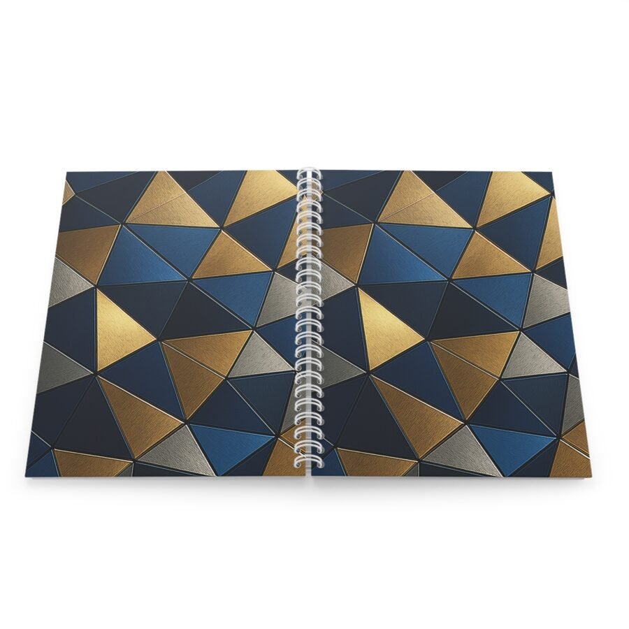 EU Spiral Notebook Ruled Lines TRIANGULAR GOLD BLUE 2